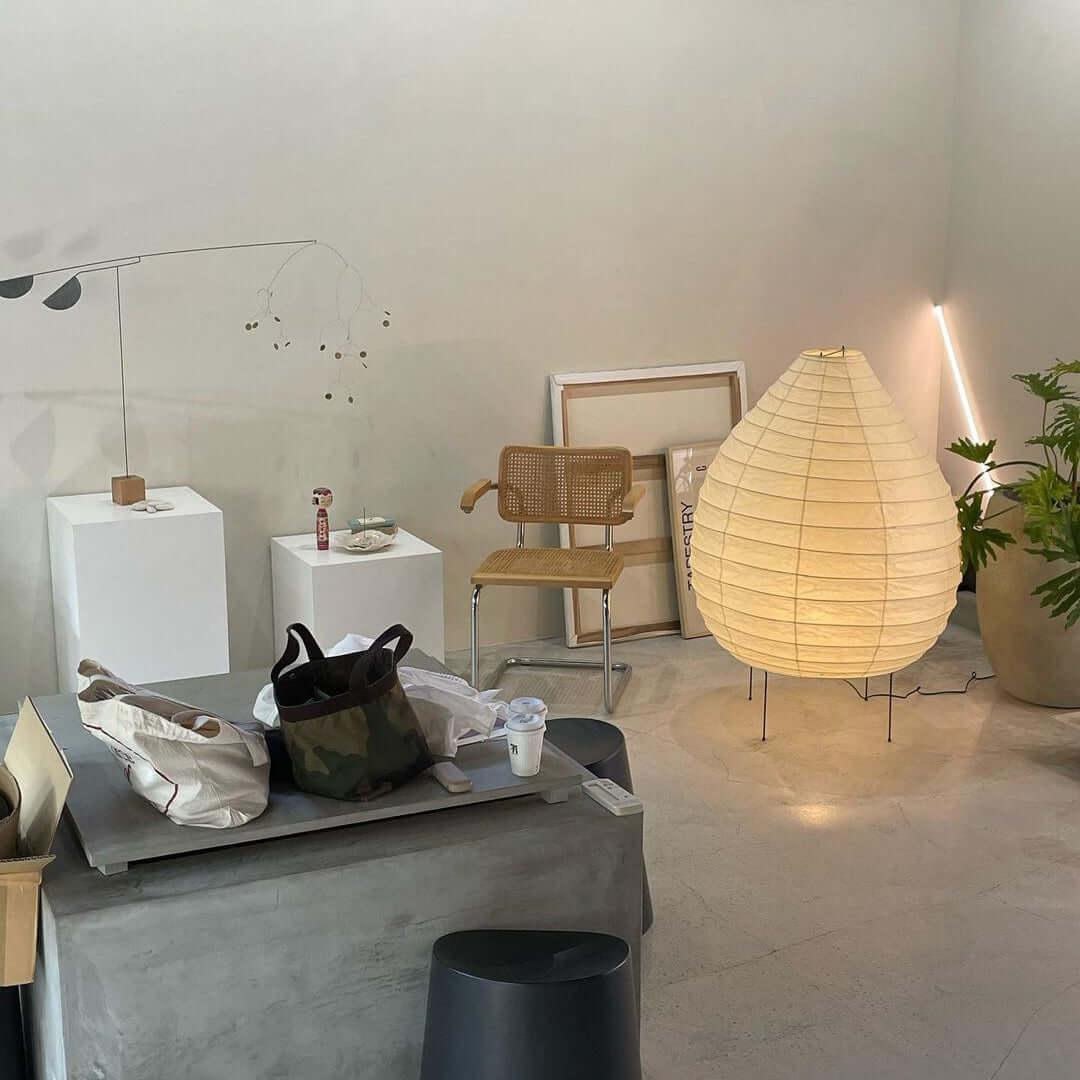 Lampă de masă cu felinar din hârtie Washi