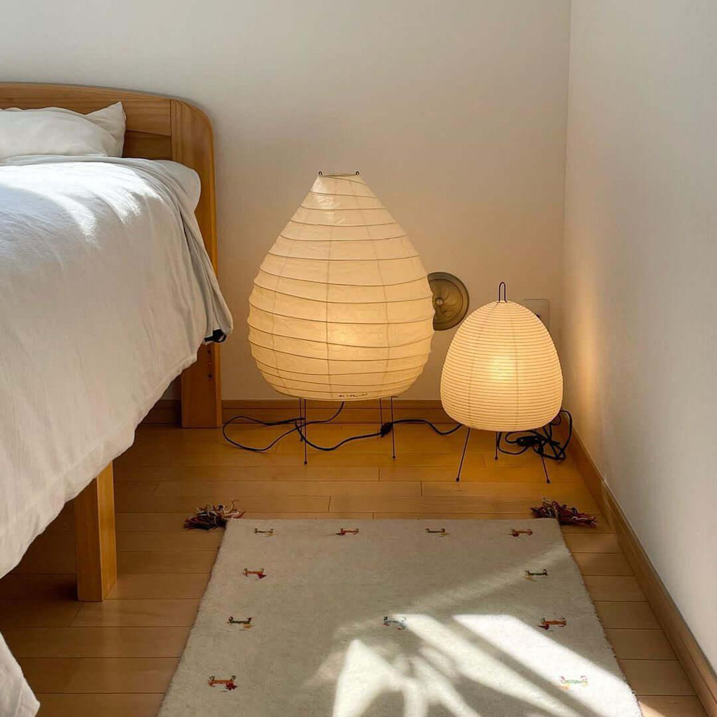Lampă de masă cu felinar din hârtie Washi