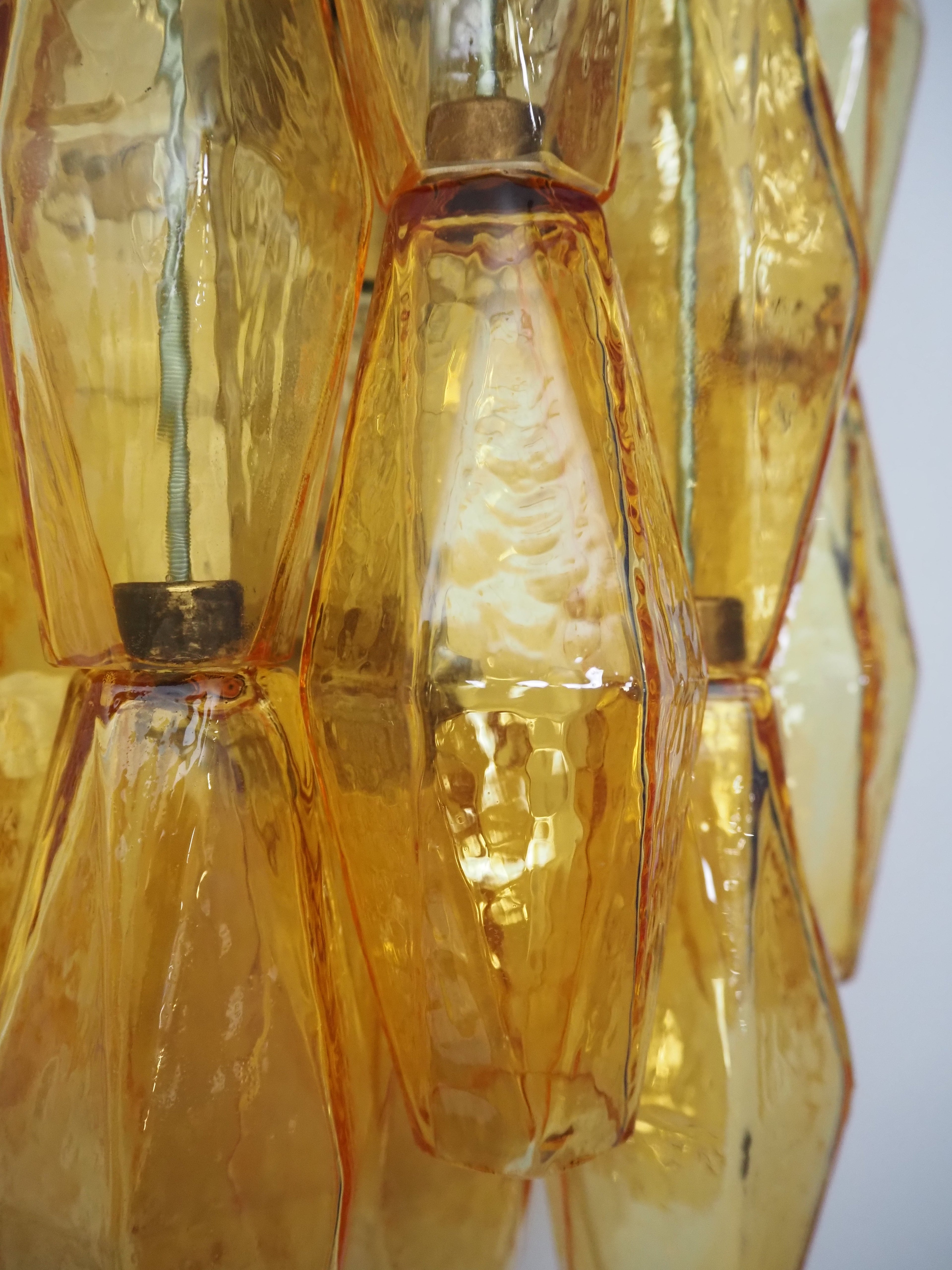 Mid-Century Murano Wall Lamp | Punto di Luce |  17 Yellow Poliedri Glass | Punto di Luce |  1 Pair