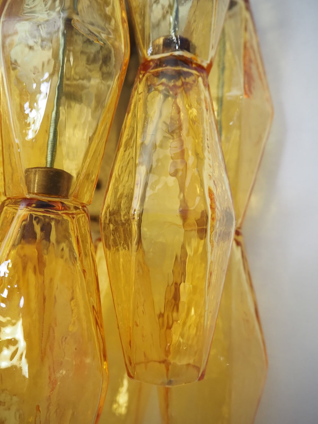 Mid-Century Murano Wall Lamp | Punto di Luce |  17 Yellow Poliedri Glass | Punto di Luce |  1 Pair