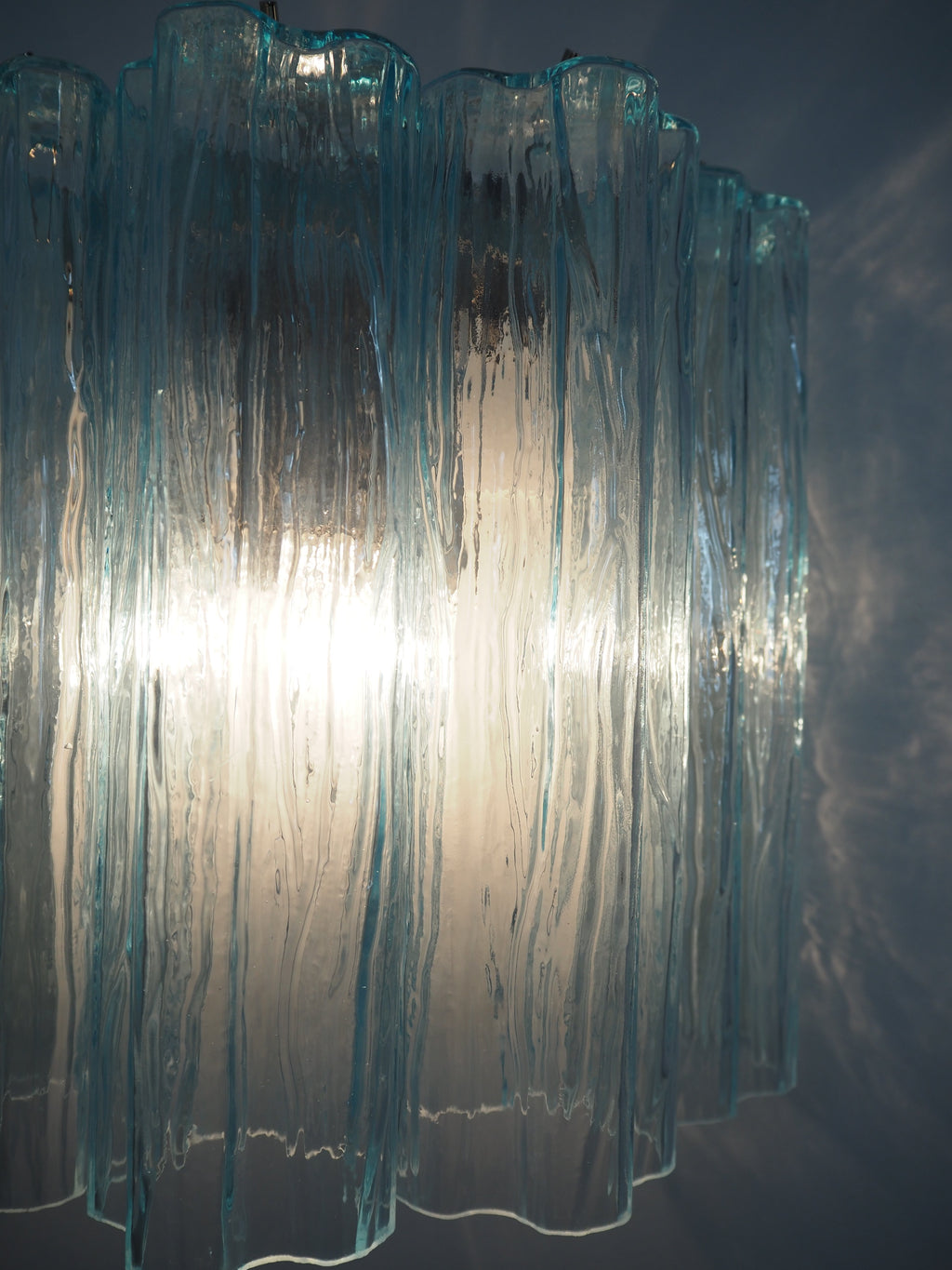 Mid-Century Murano Wall Lamp | Punto di Luce |  5 Blue Glass Tubes | Punto di Luce |  1 Pair