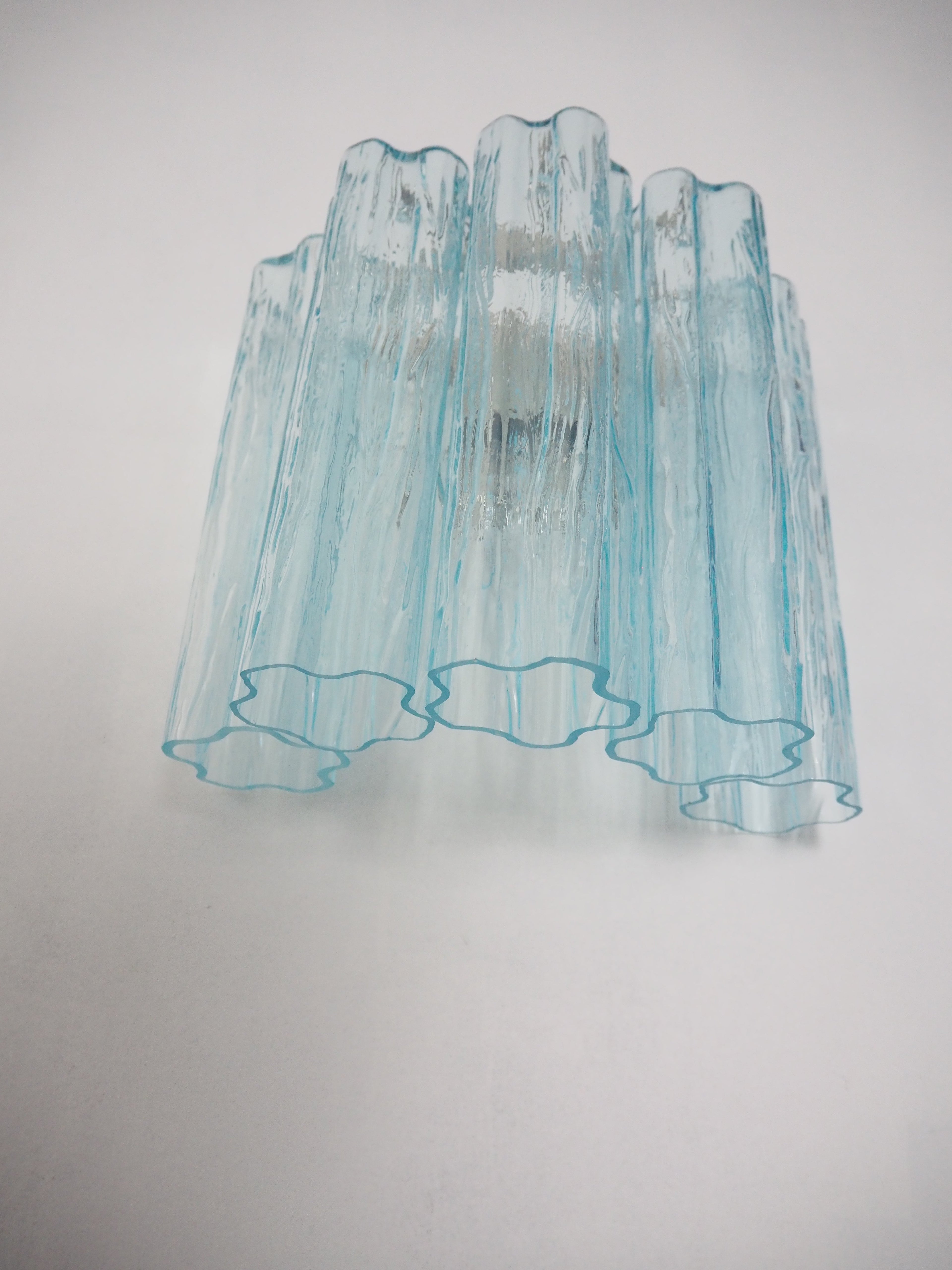 Mid-Century Murano Wall Lamp | Punto di Luce |  5 Blue Glass Tubes | Punto di Luce |  1 Pair