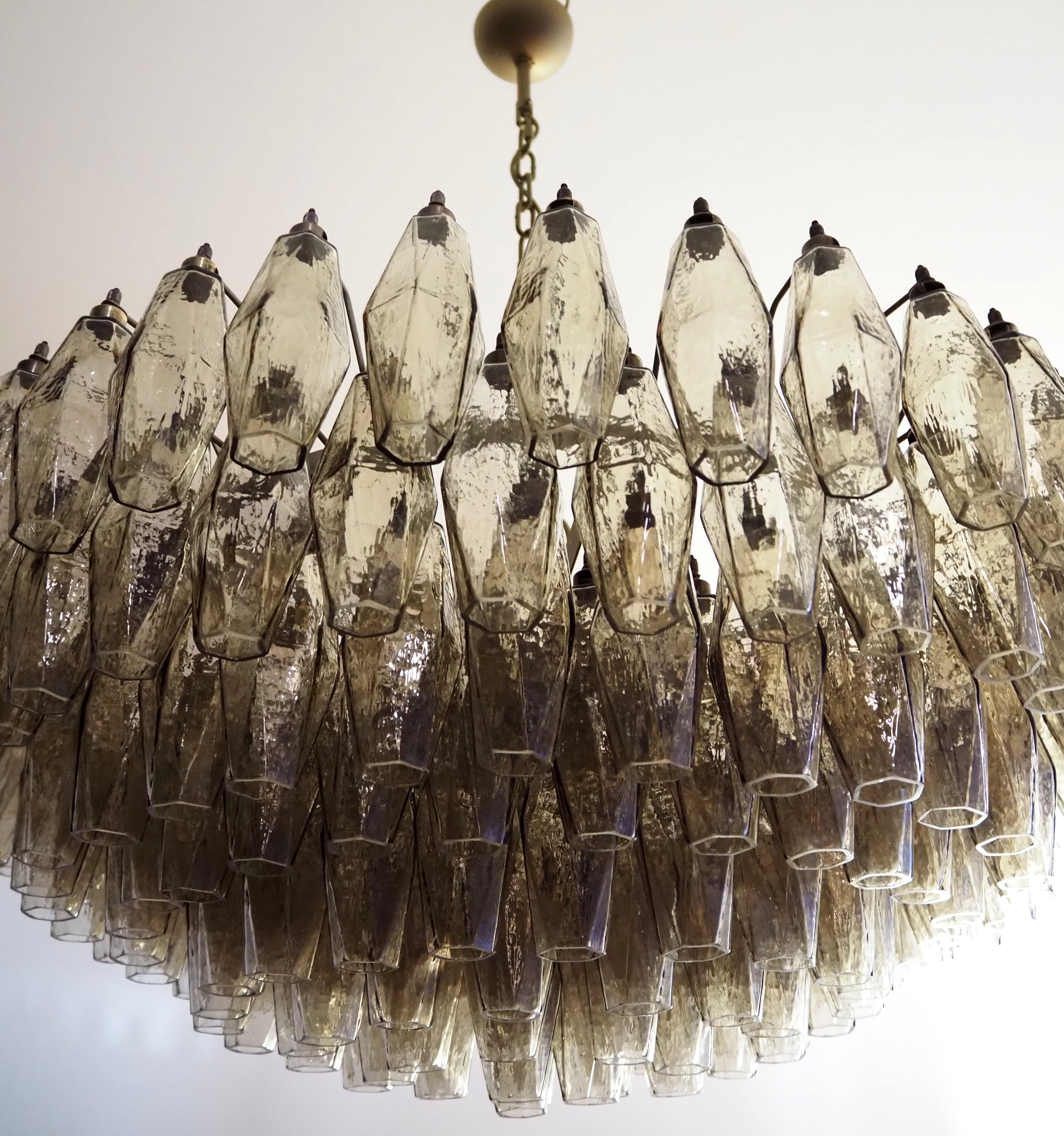 Mid-Century Murano Chandelier | Punto di Luce |  185 Smoky Poliedri Glass