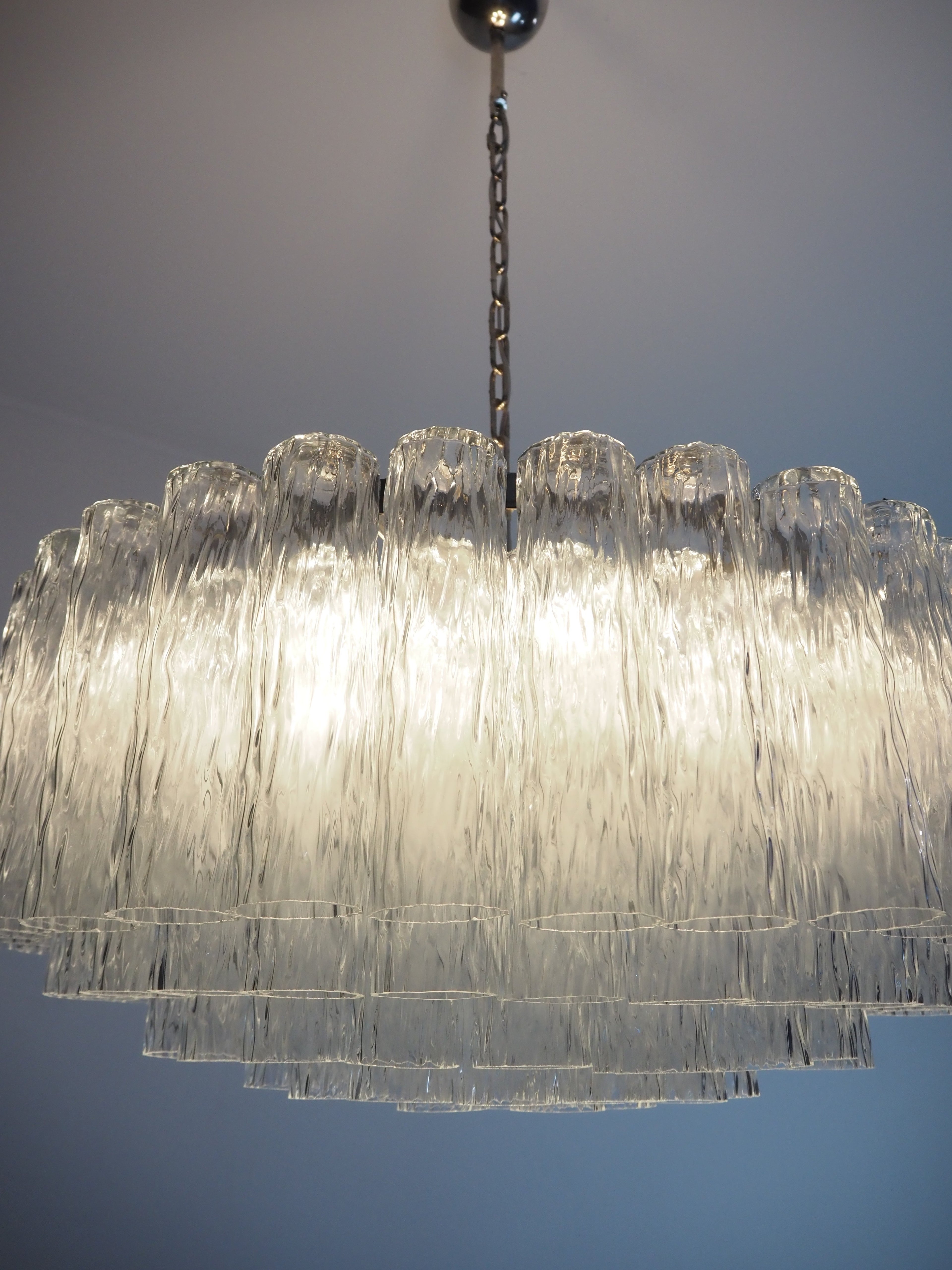 Mid-Century Murano Chandelier | Punto di Luce |  101 Clear Glass Tubes