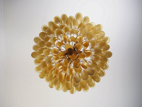Mid-Century Murano Chandelier | Punto di Luce |  101 Caramel-Colored Petal Glass