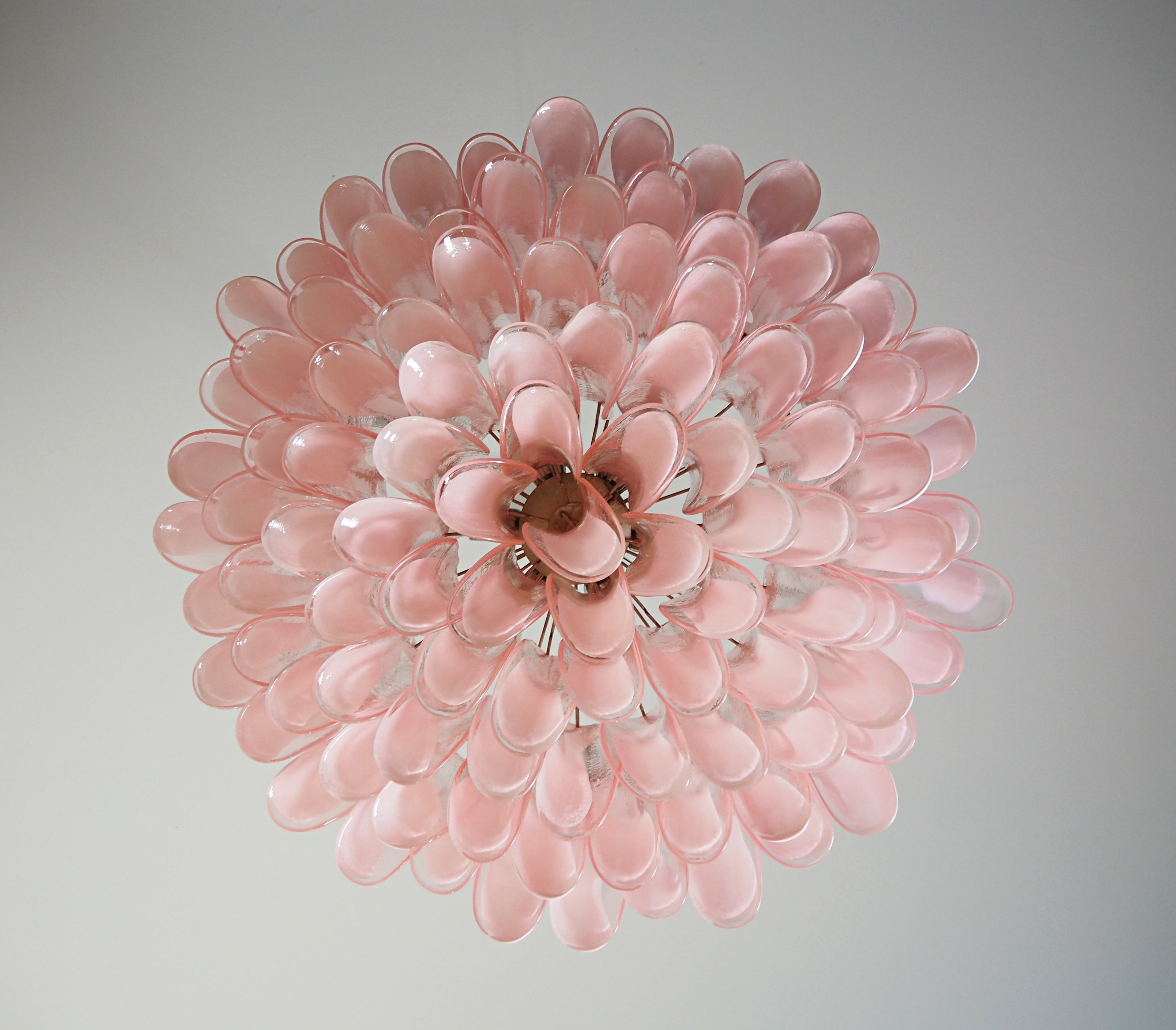 Mid-Century Murano Chandelier | Punto di Luce |  101 Pink Petal Glass