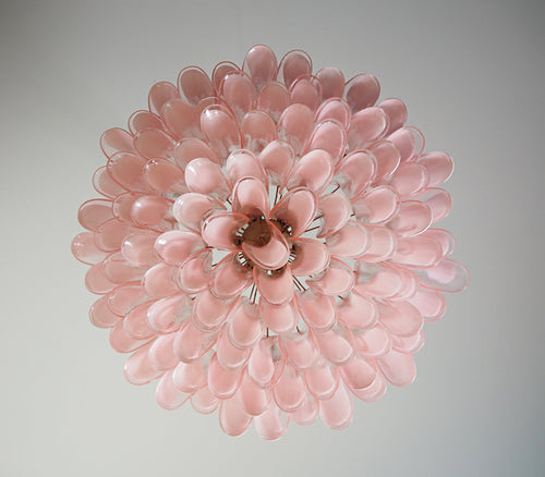 Mid-Century Murano Chandelier | Punto di Luce |  101 Pink Petal Glass