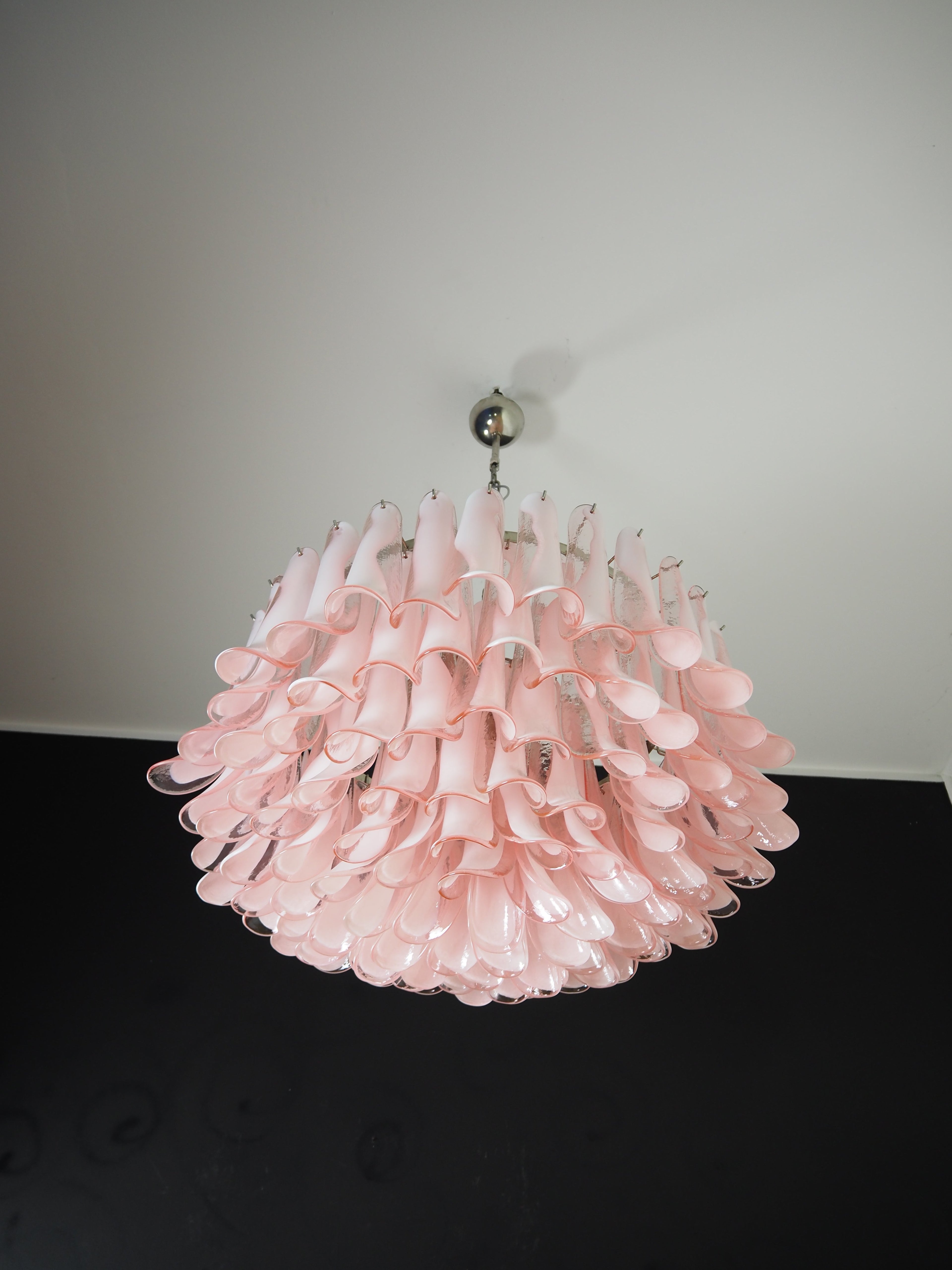 Mid-Century Murano Chandelier | Punto di Luce |  101 Pink Petal Glass