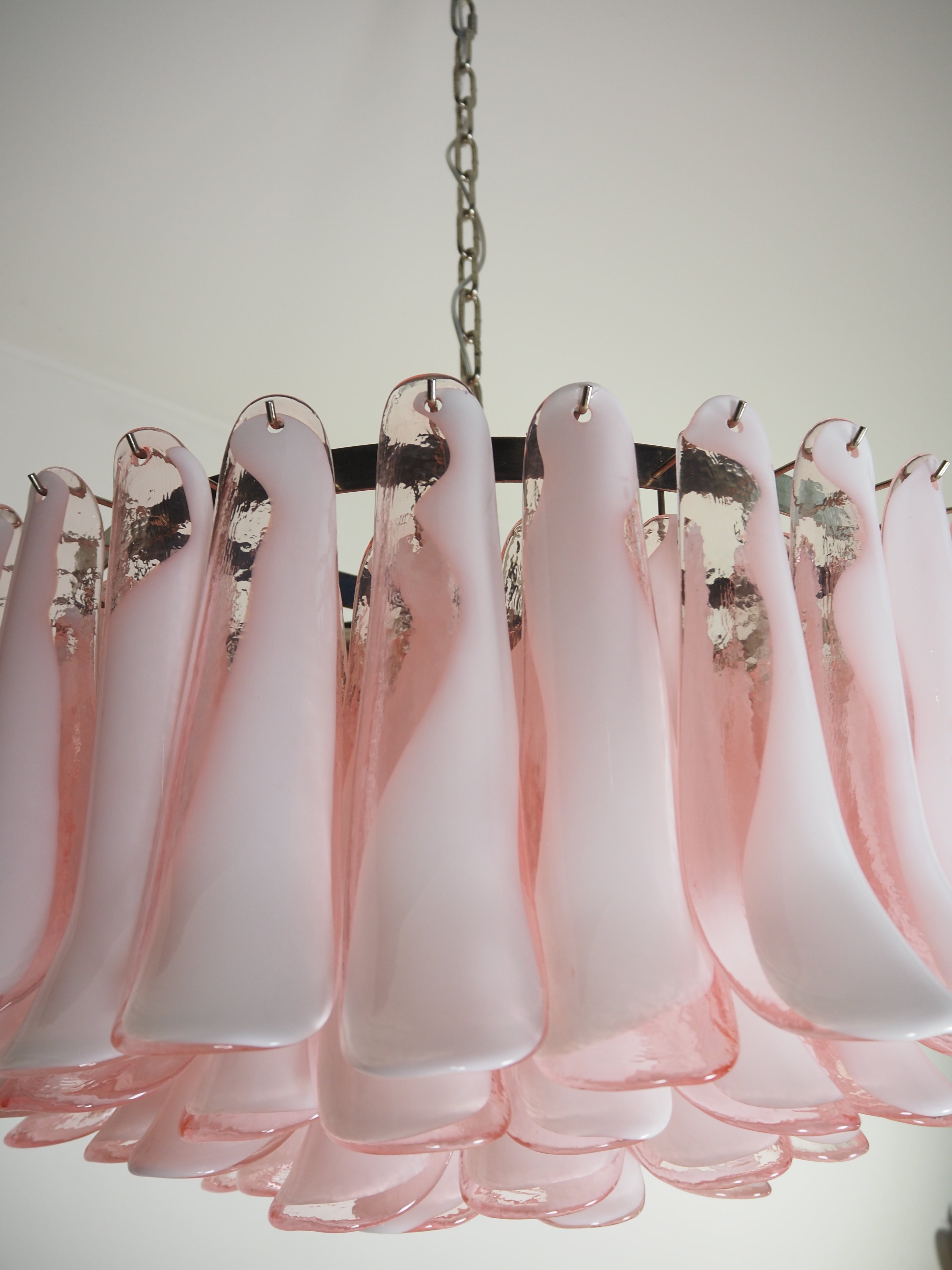Mid-Century Murano Chandelier | Punto di Luce |  101 Pink Petal Glass