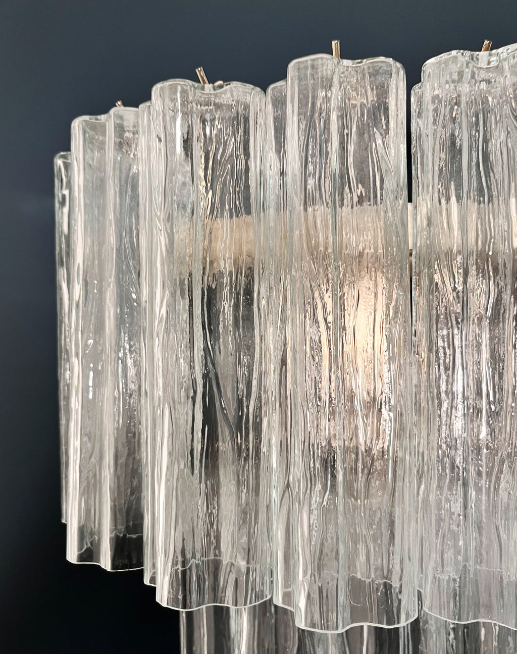 Aplic Murano Mid-Century | Punto di Luce | 13 tuburi de sticlă transparentă