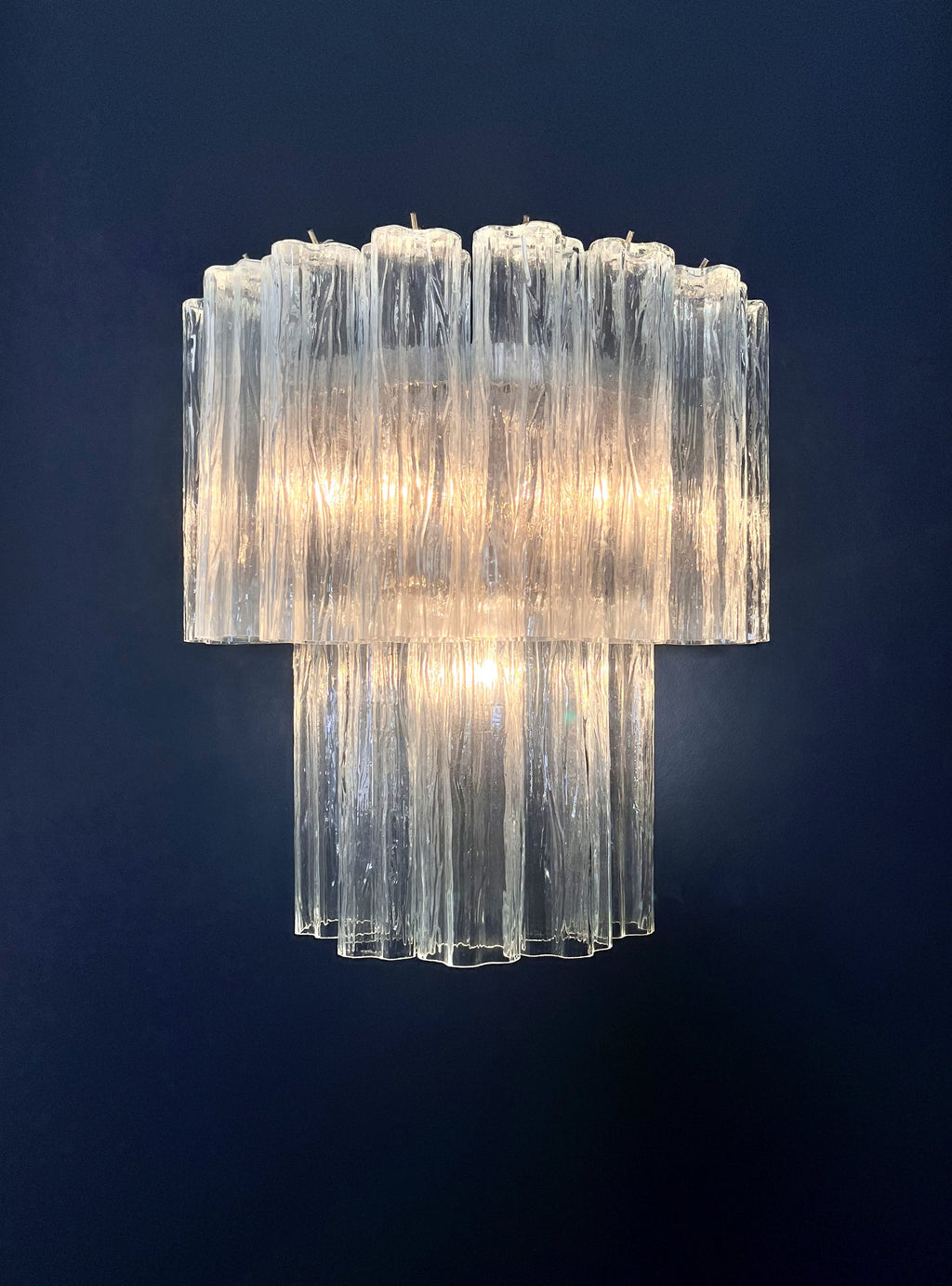 Aplic Murano Mid-Century | Punto di Luce | 13 tuburi de sticlă transparentă