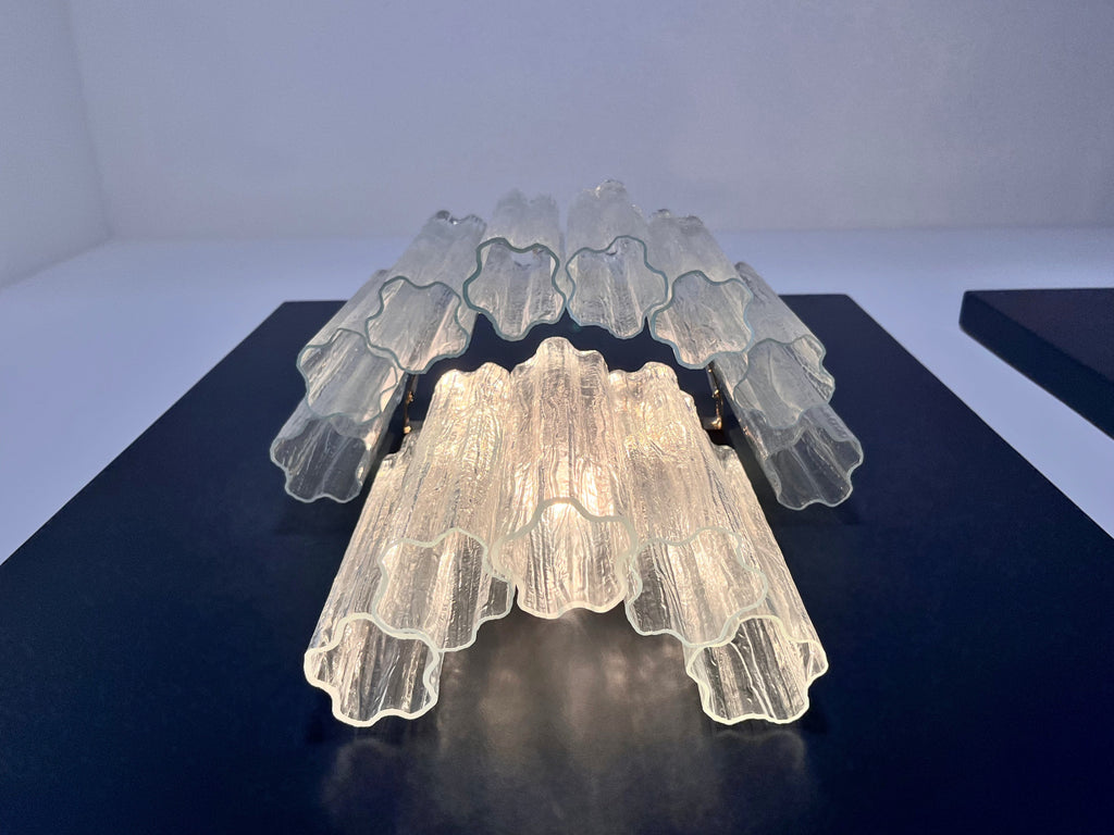 Aplic Murano Mid-Century | Punto di Luce | 13 tuburi de sticlă transparentă