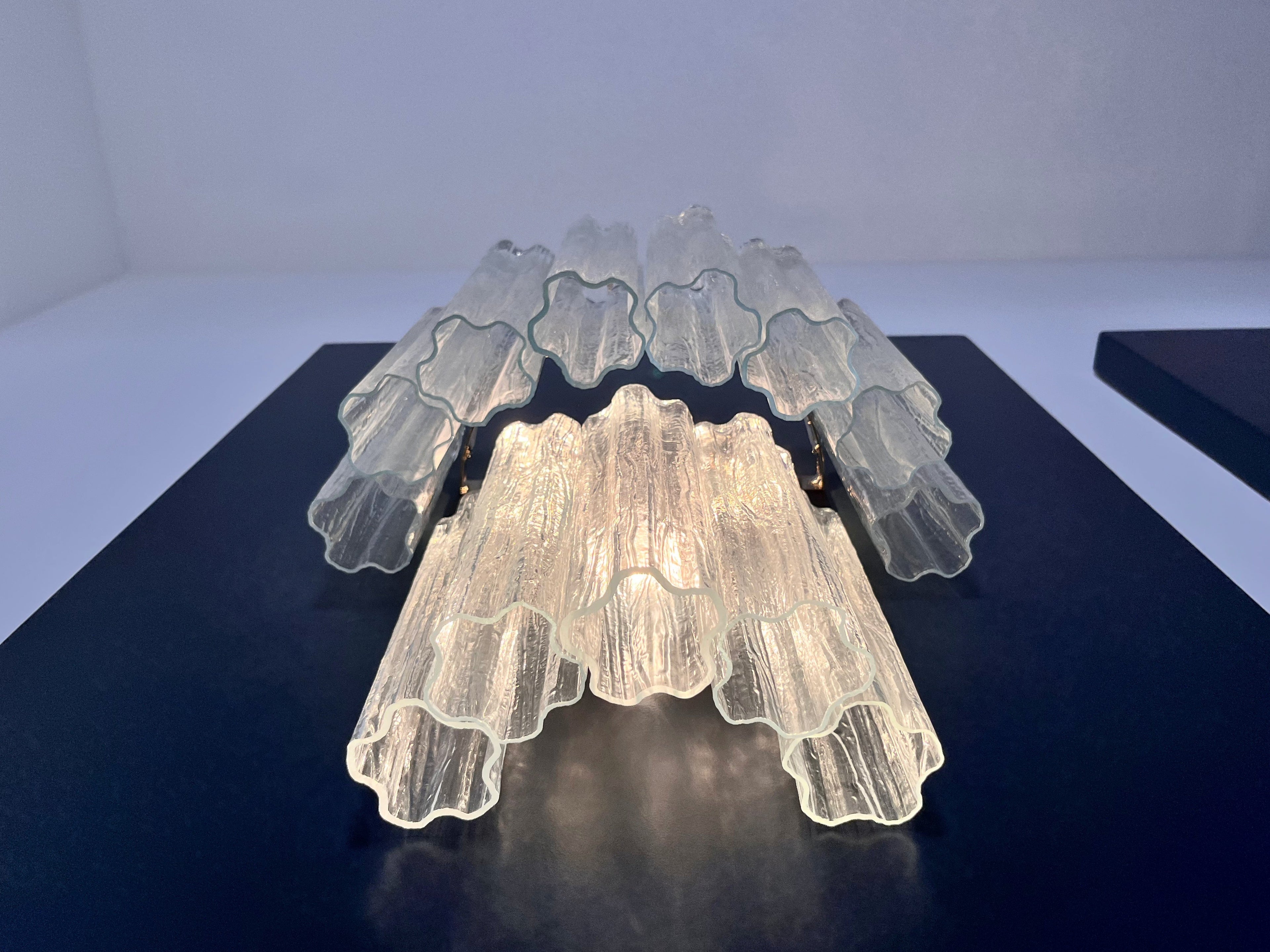 Aplic Murano Mid-Century | Punto di Luce | 13 tuburi de sticlă transparentă