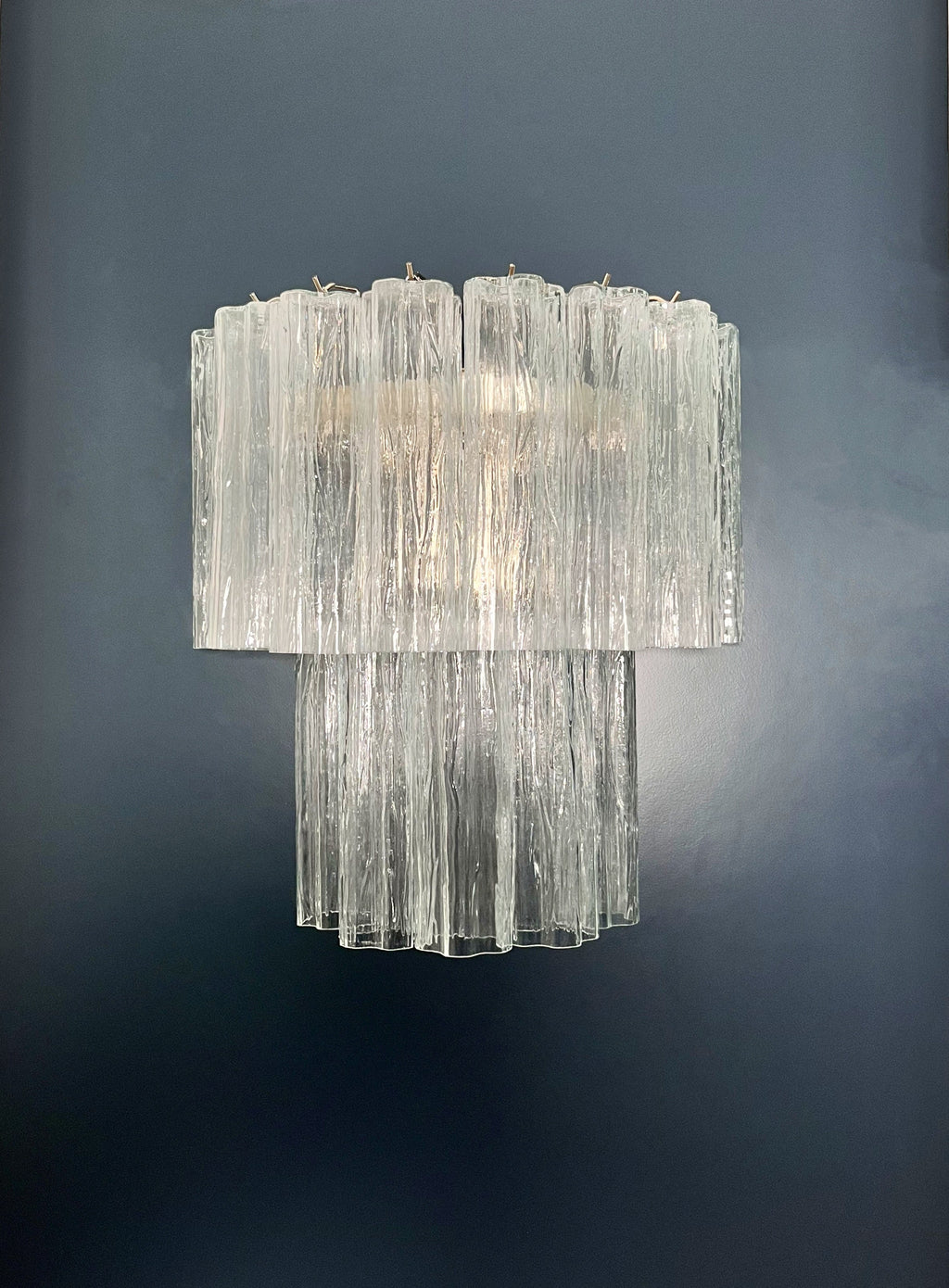 Aplic Murano Mid-Century | Punto di Luce | 13 tuburi de sticlă transparentă