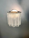 Mid-Century Murano Wandlampe | Punto di Luce | 5 transparente Röhrengläser | Punto di Luce | 1 Paar