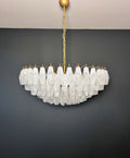 Mid-Century Murano Chandelier | Punto di Luce |  185 Alabaster White Poliedri Glass