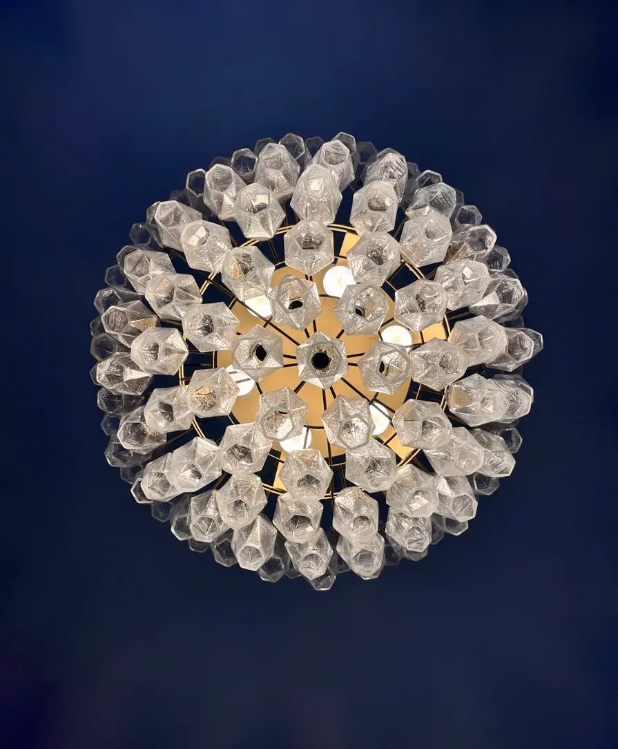 Mid-Century Murano Chandelier | Punto di Luce |  111 Clear Poliedri Glass