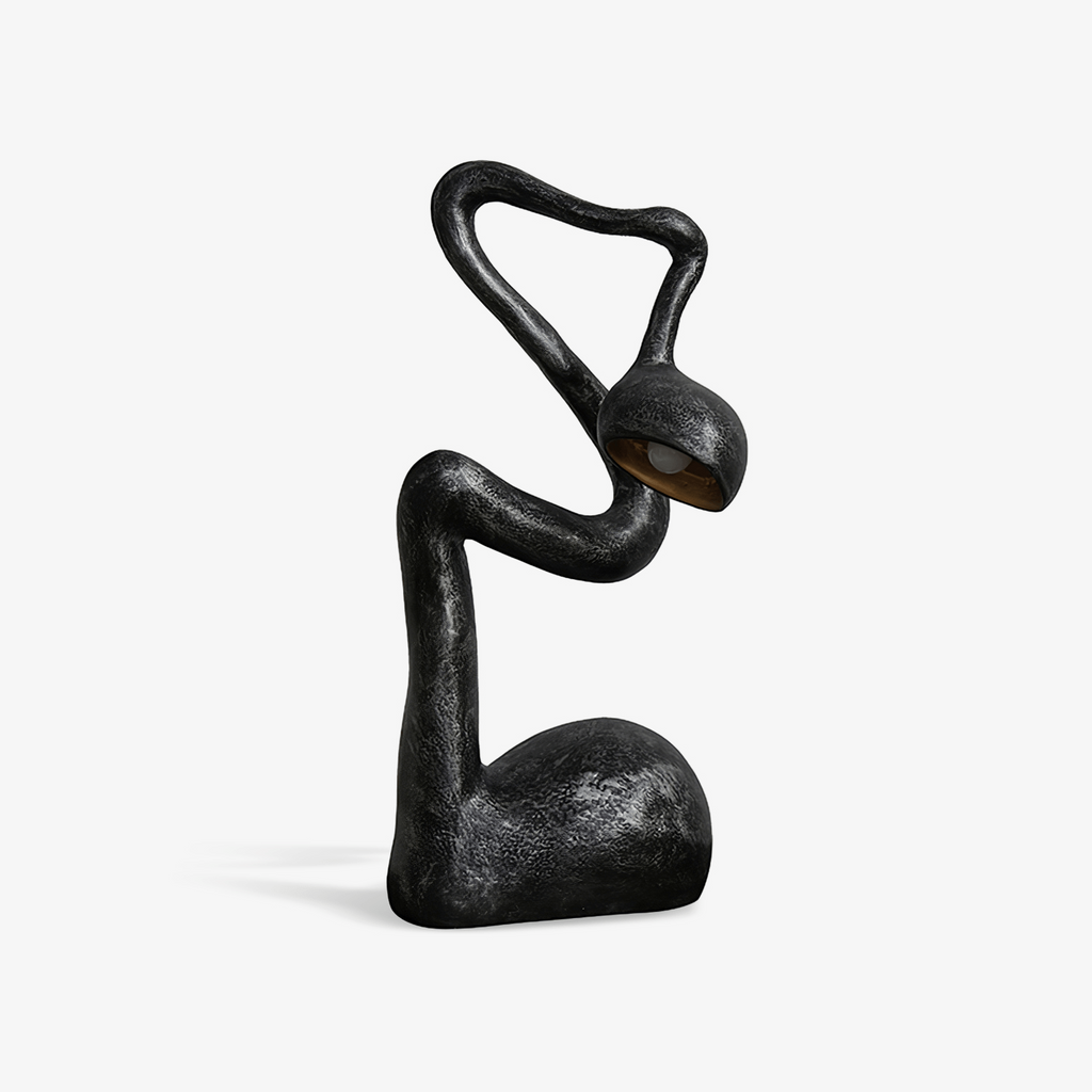 Lampă de masă cu sculptură de smirnă 