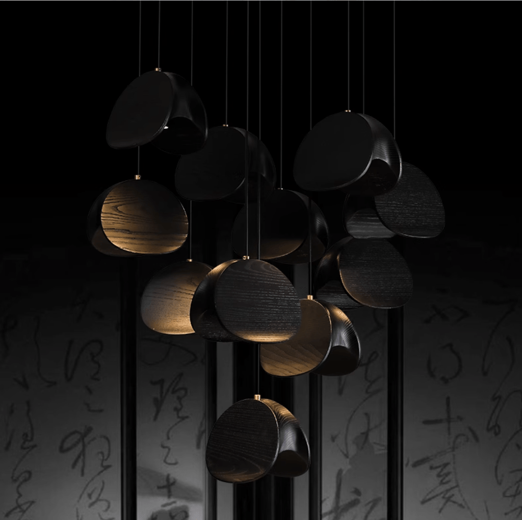 Lampă suspendată Orbit Fold Wood 