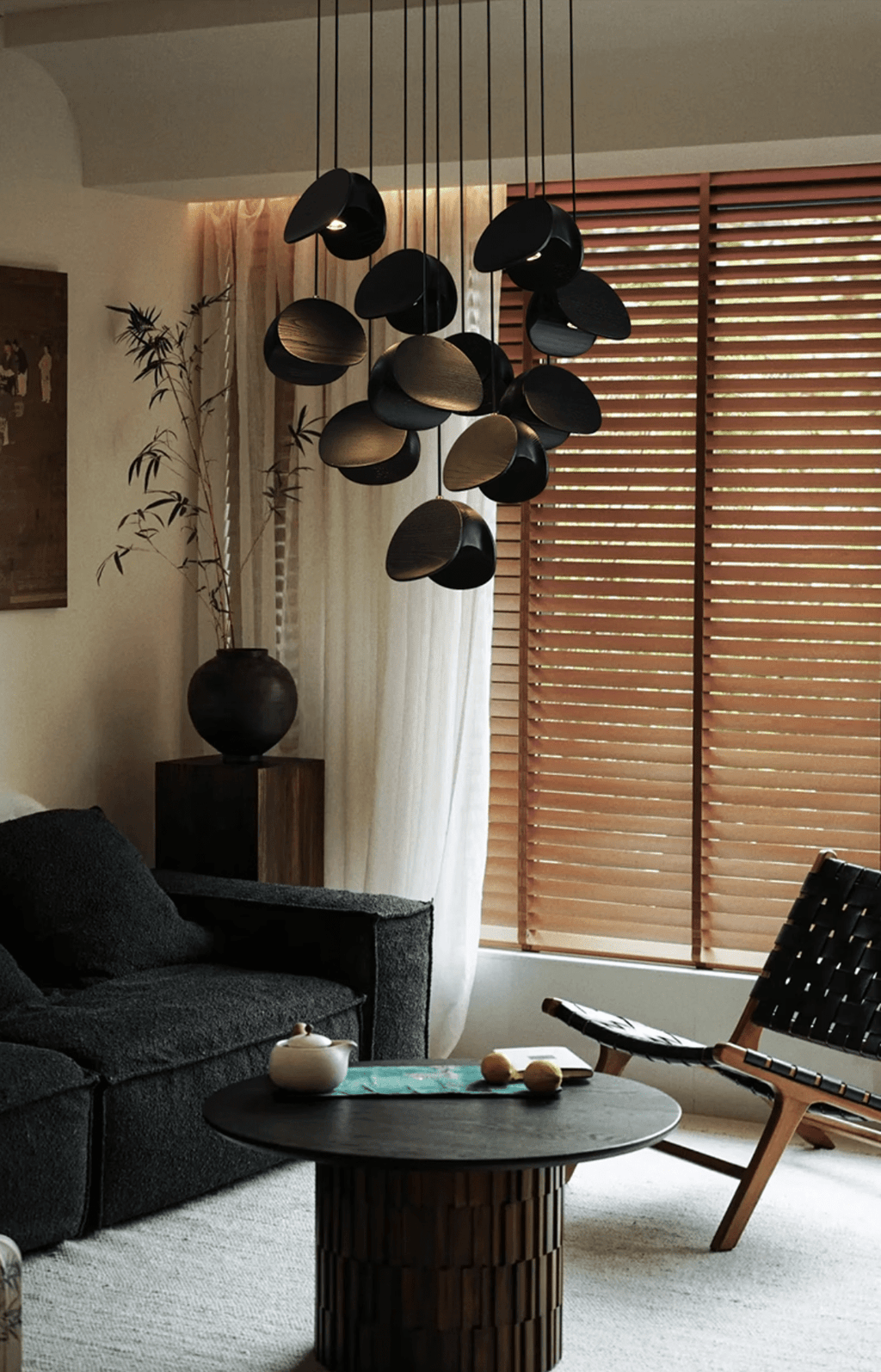 Lampă suspendată Orbit Fold Wood 