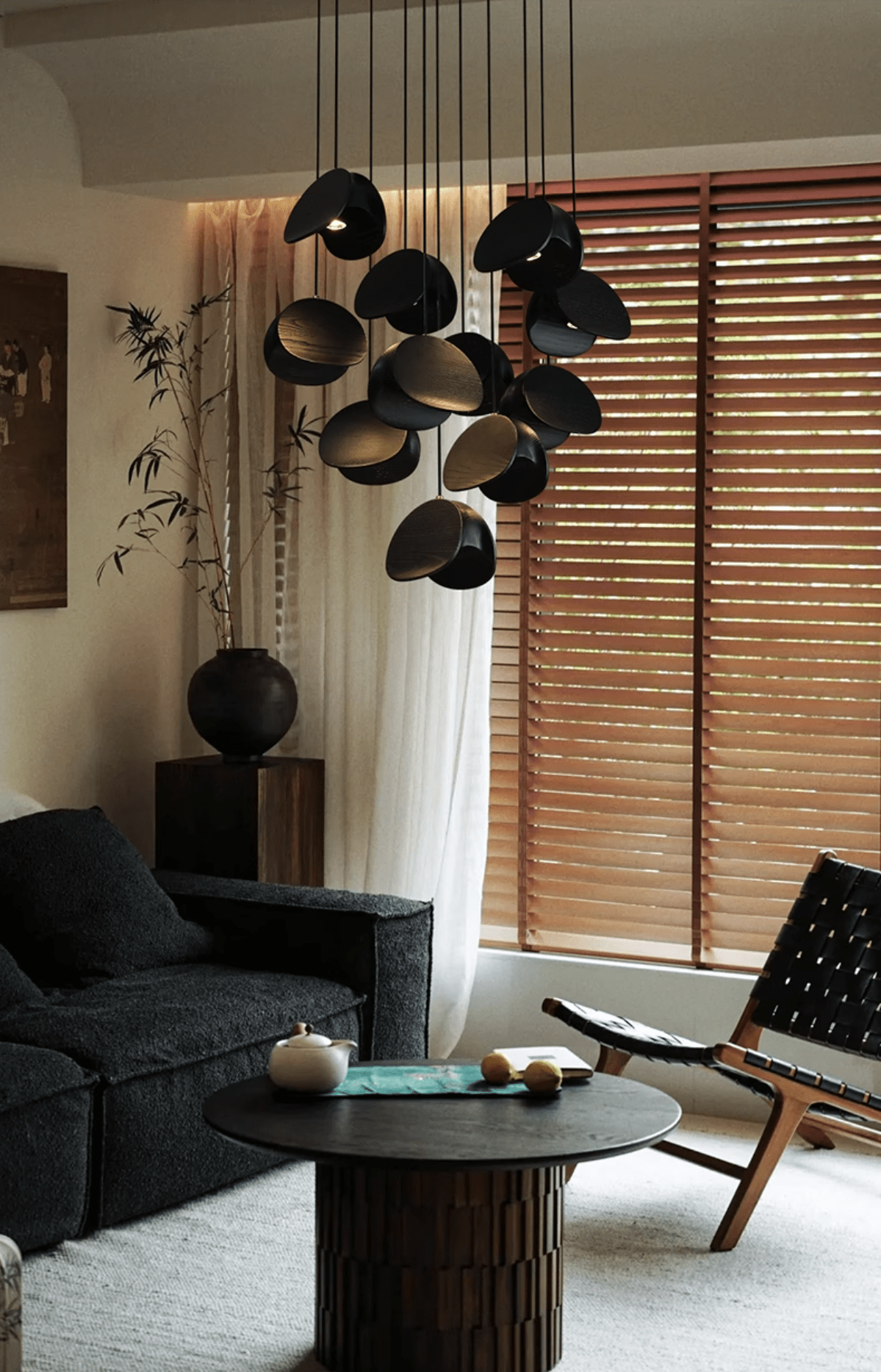 Lampă suspendată Orbit Fold Wood 