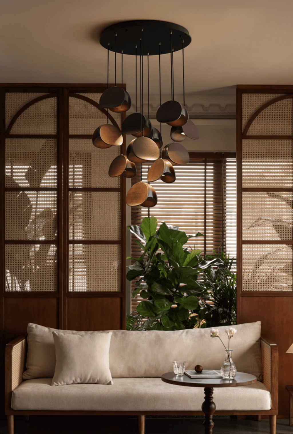 Lampă suspendată Orbit Fold Wood 