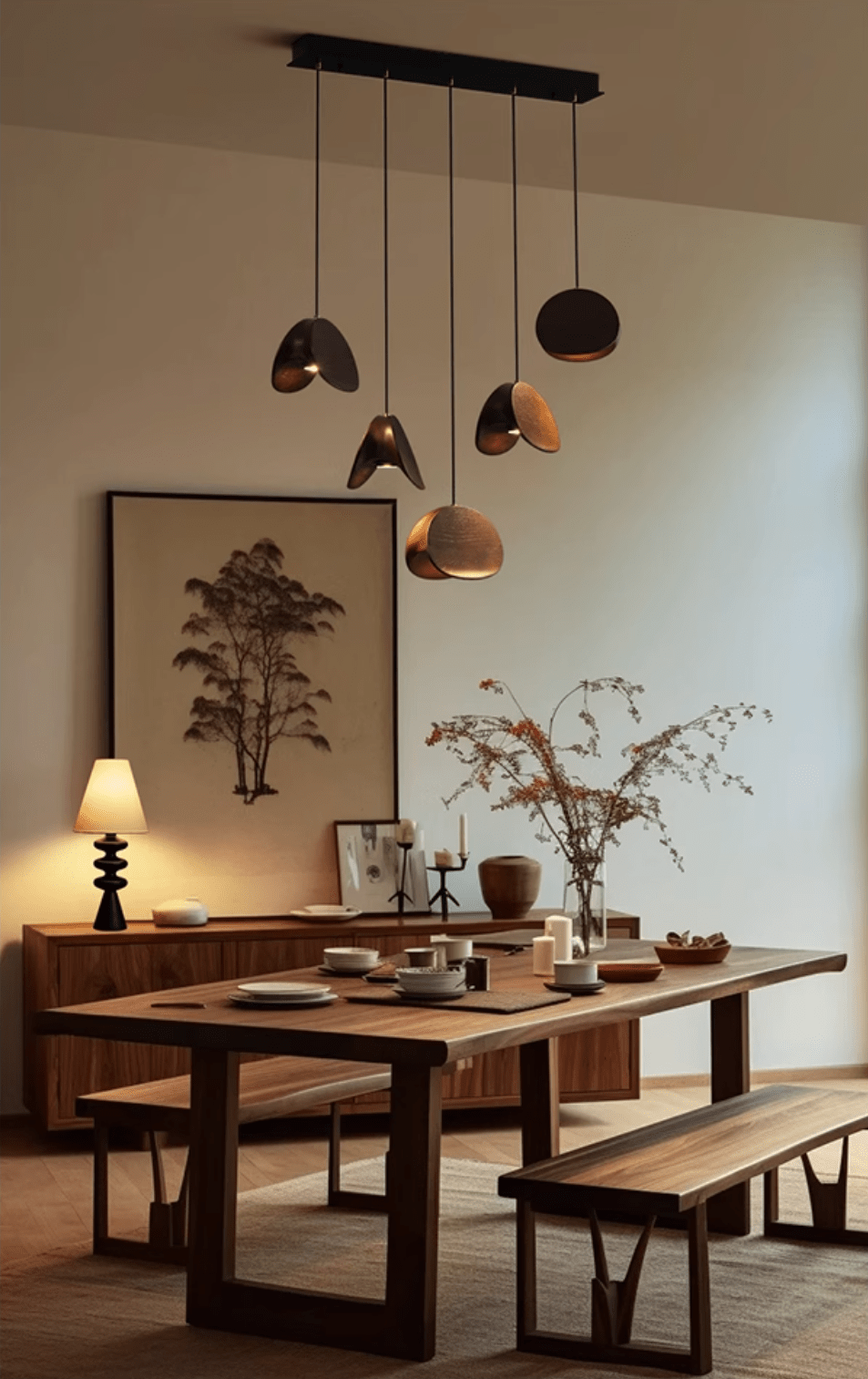 Lampă suspendată Orbit Fold Wood 