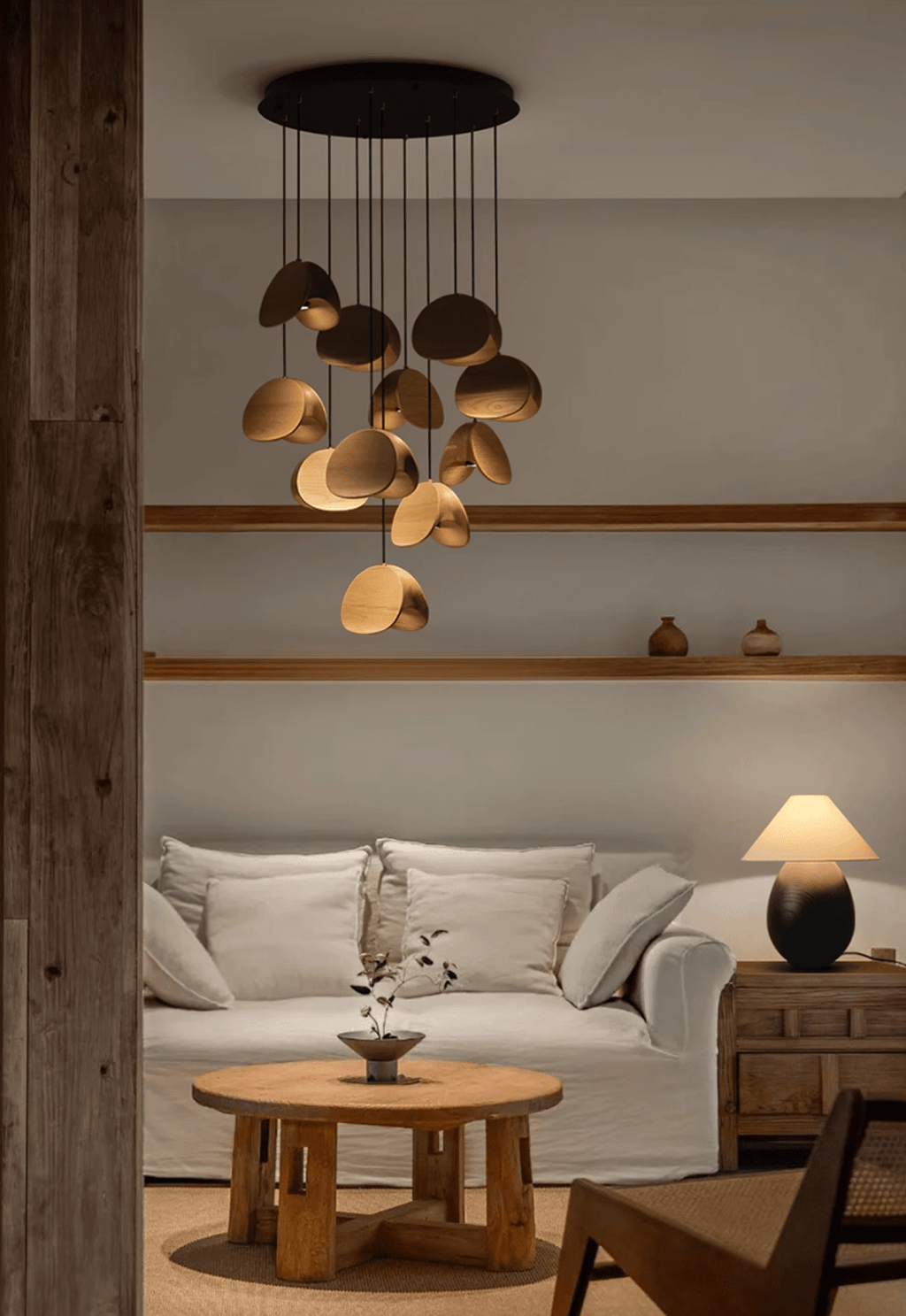 Lampă suspendată Orbit Fold Wood 