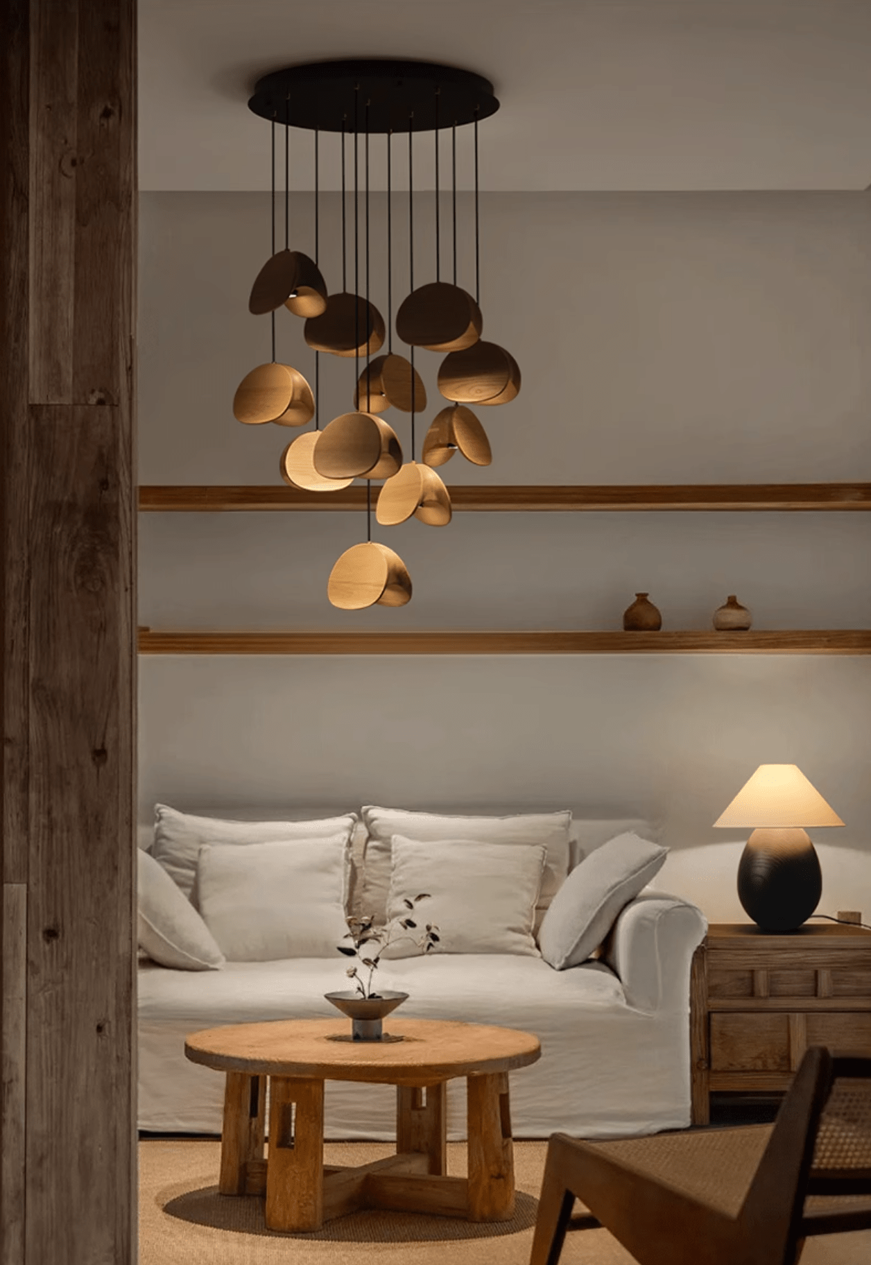Lampă suspendată Orbit Fold Wood 