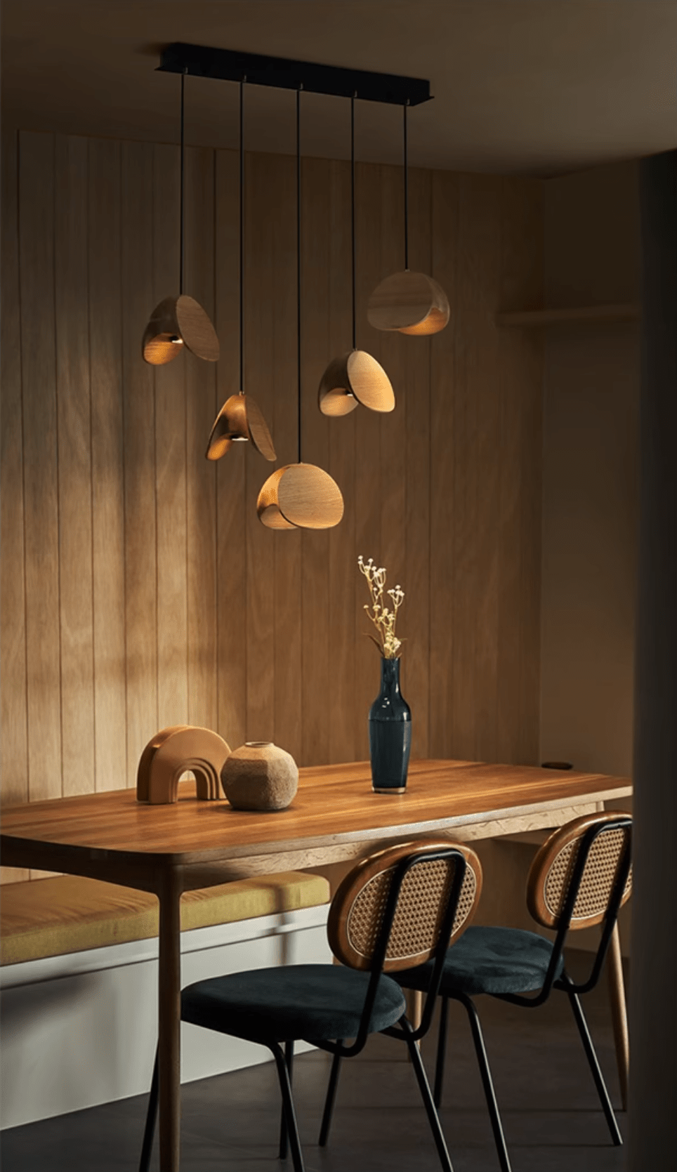 Lampă suspendată Orbit Fold Wood 