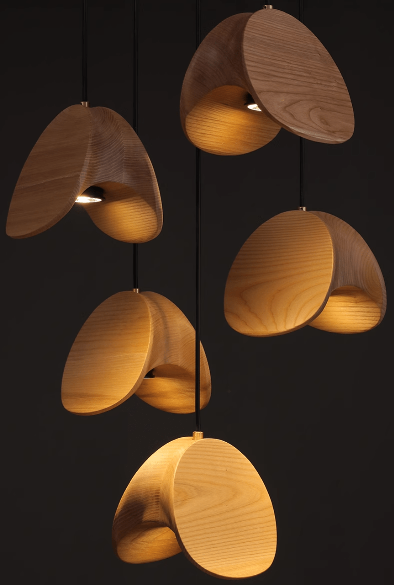 Lampă suspendată Orbit Fold Wood 