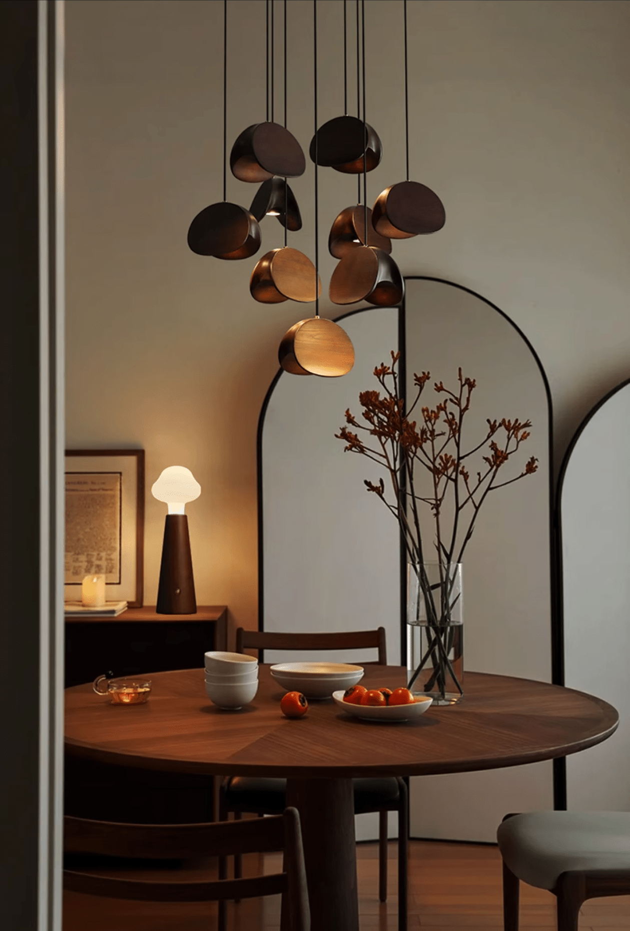 Lampă suspendată Orbit Fold Wood 