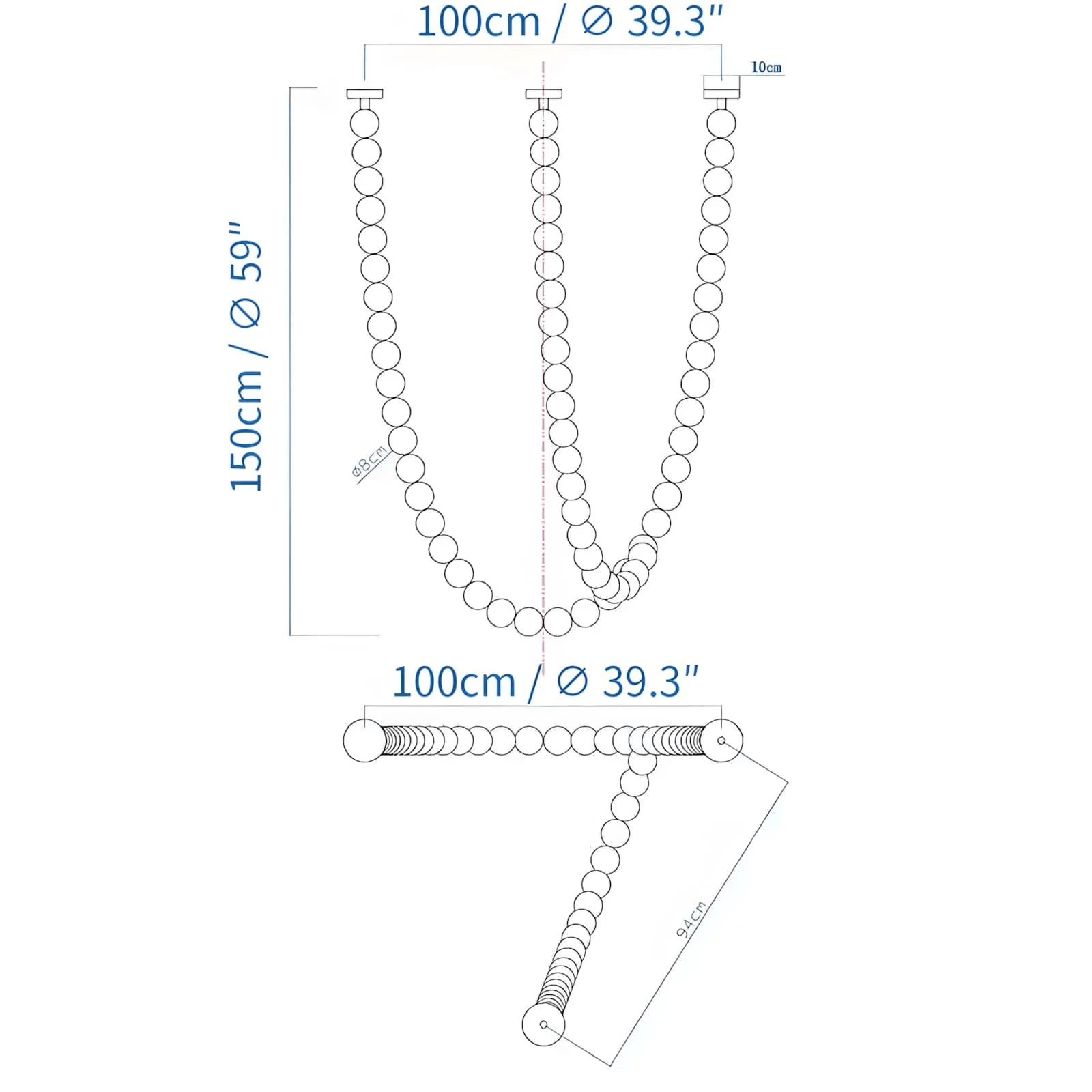Halti Necklace Acrylic Chandelier - Vakkerlight