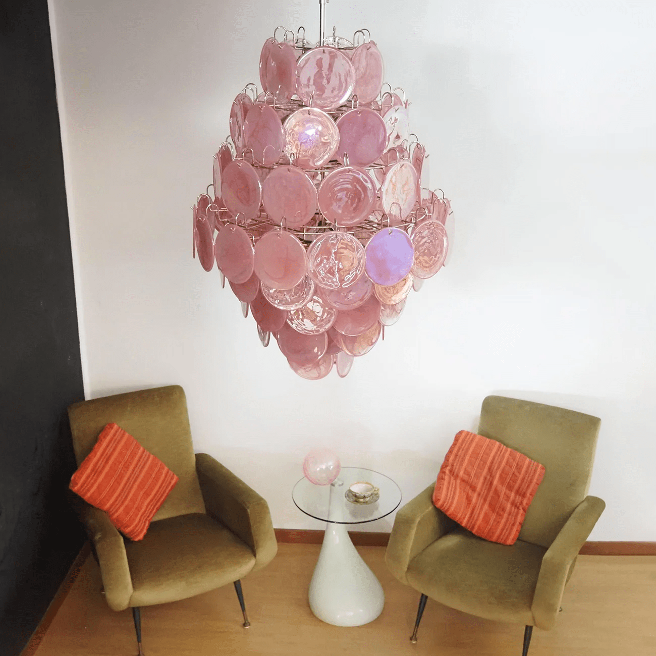 Rosa Murano Glass Chandelier