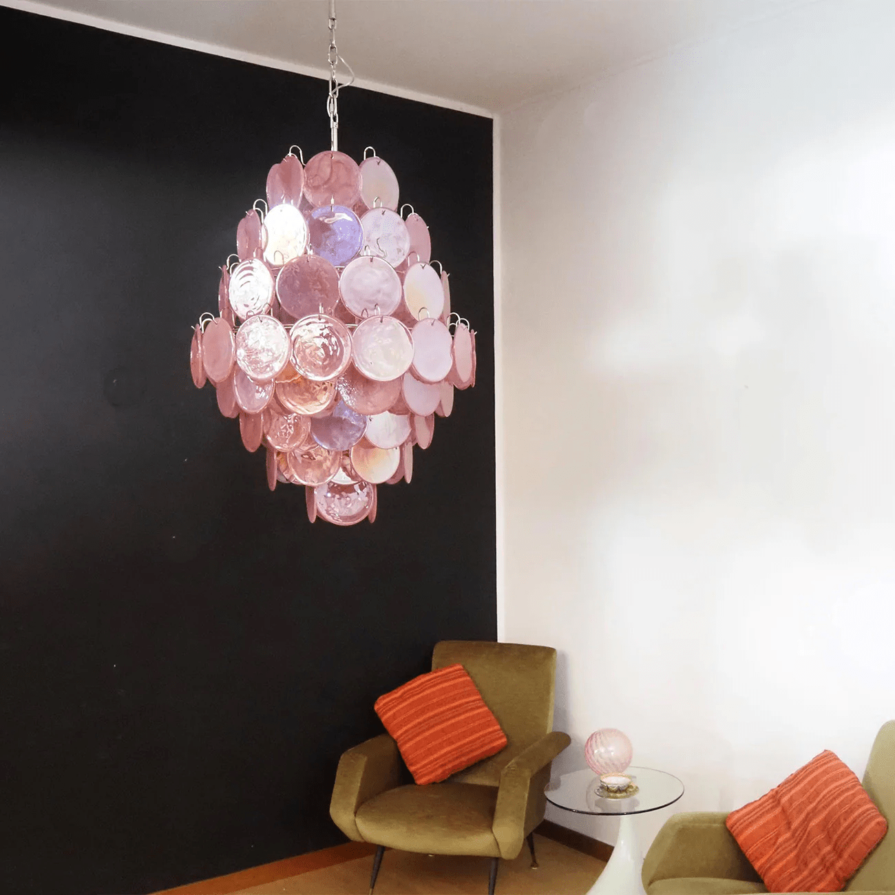 Rosa Murano Glass Chandelier