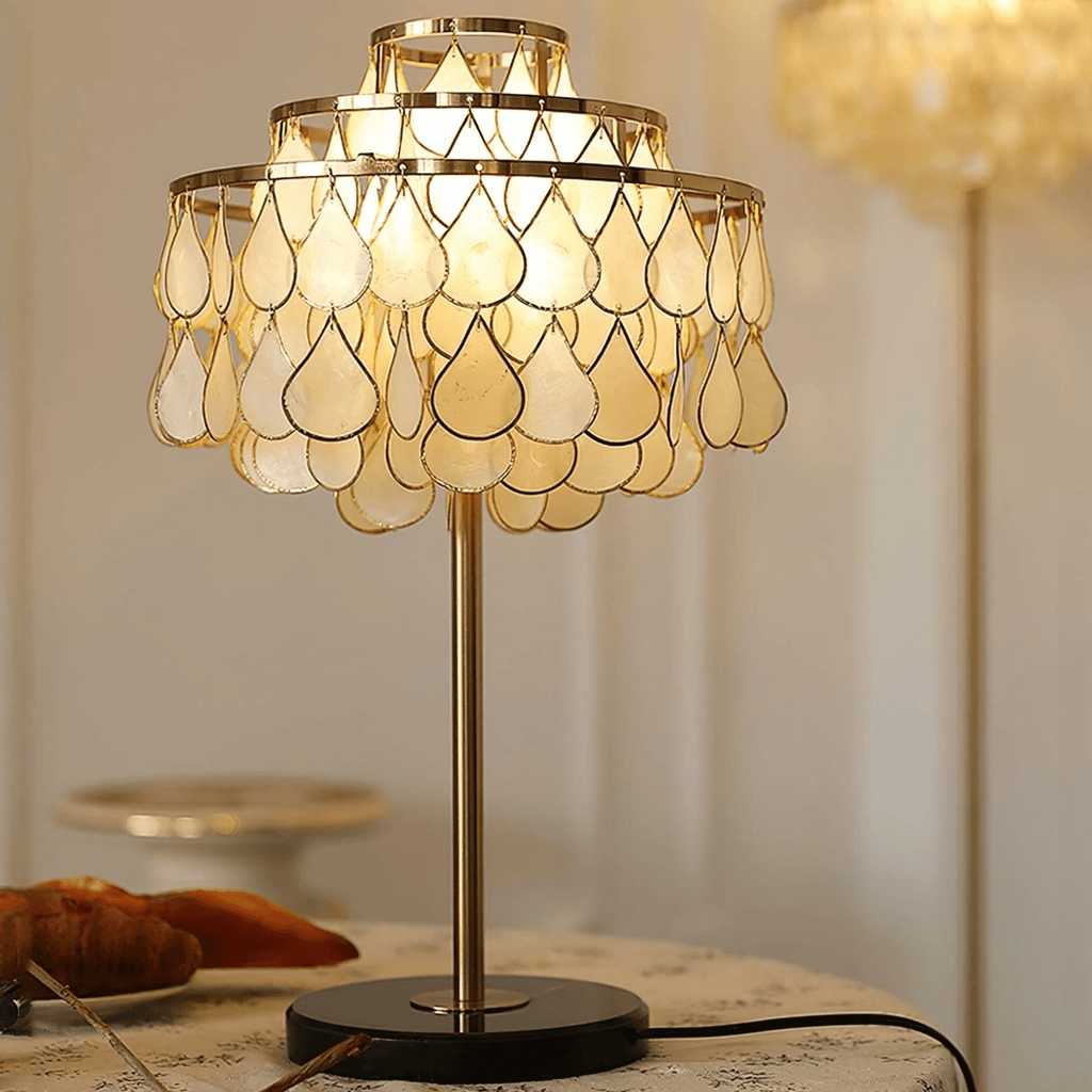 Lampă de masă cu coajă de lacrimi 