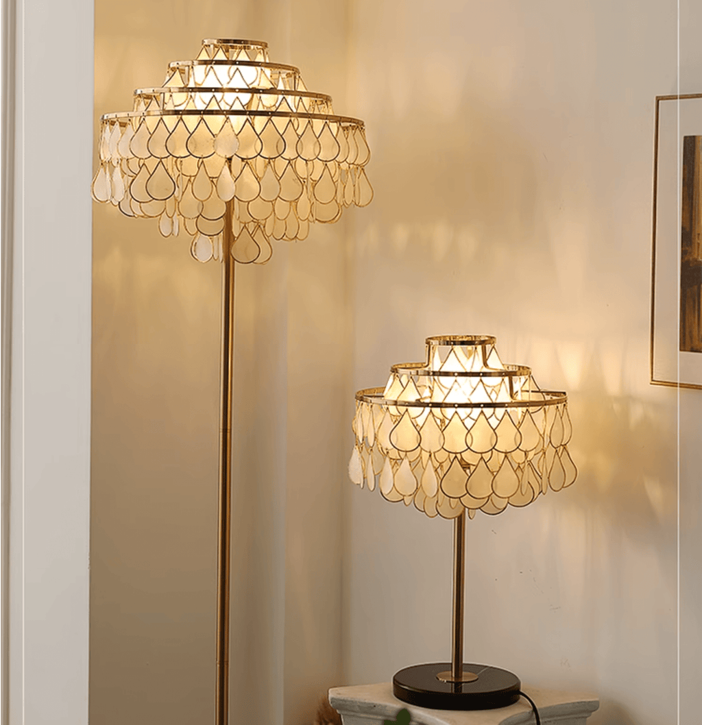 Lampă de masă cu coajă de lacrimi 