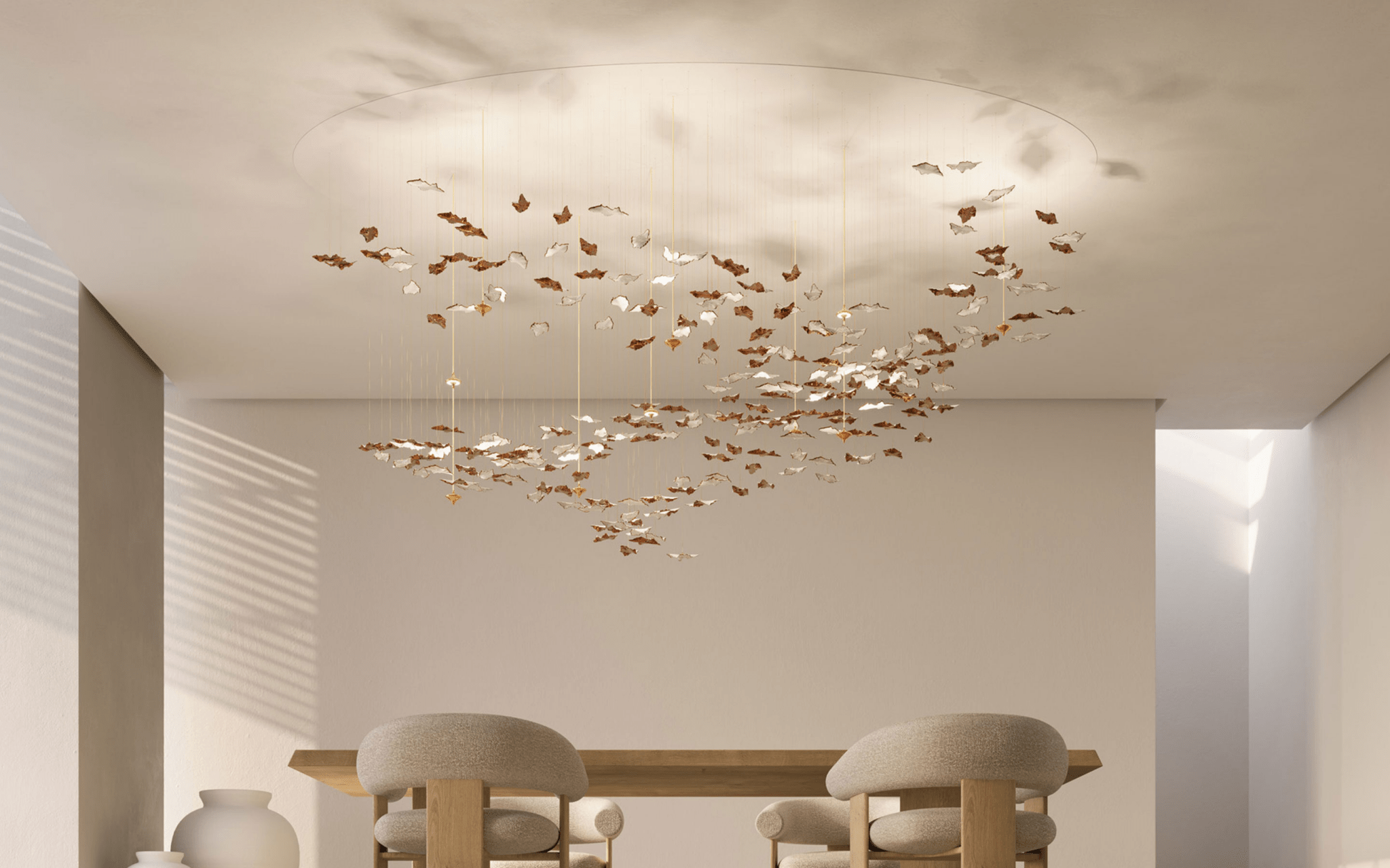 Leaf Twisted Sculptural Customize Chandelier