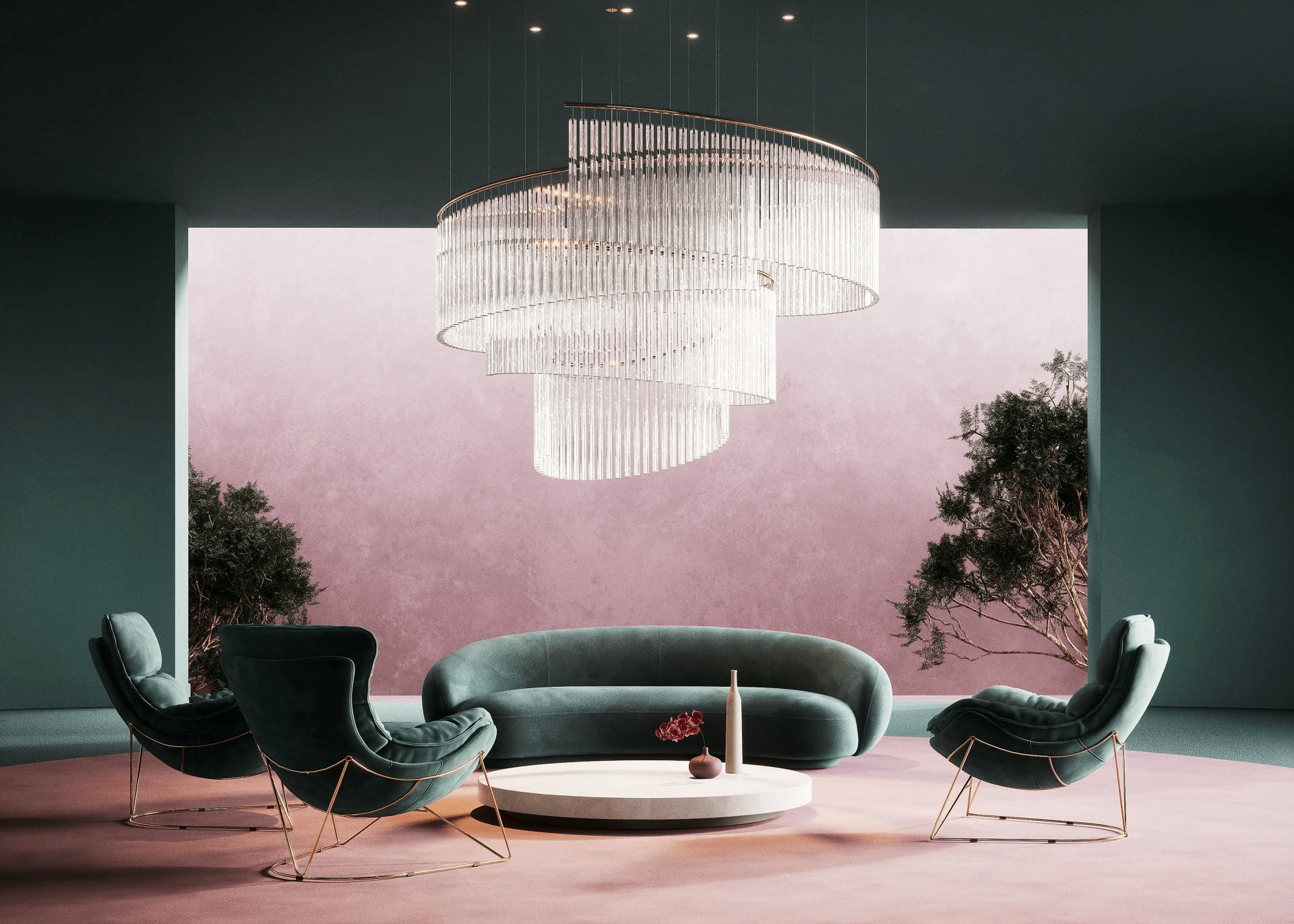 Rivella Cascade Fringe Chandelier