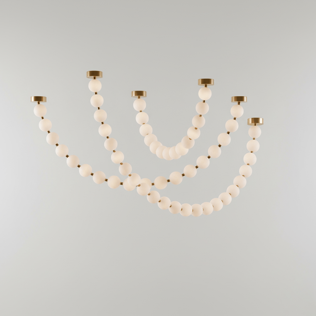 Pearl Glass Necklace Balls Chandelier - Vakkerlight