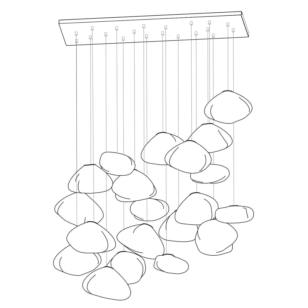 Lampă suspendată din plasă de sticlă suflată