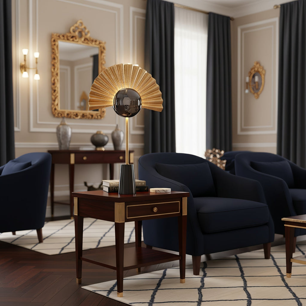 Gilded Fan Table Lamp