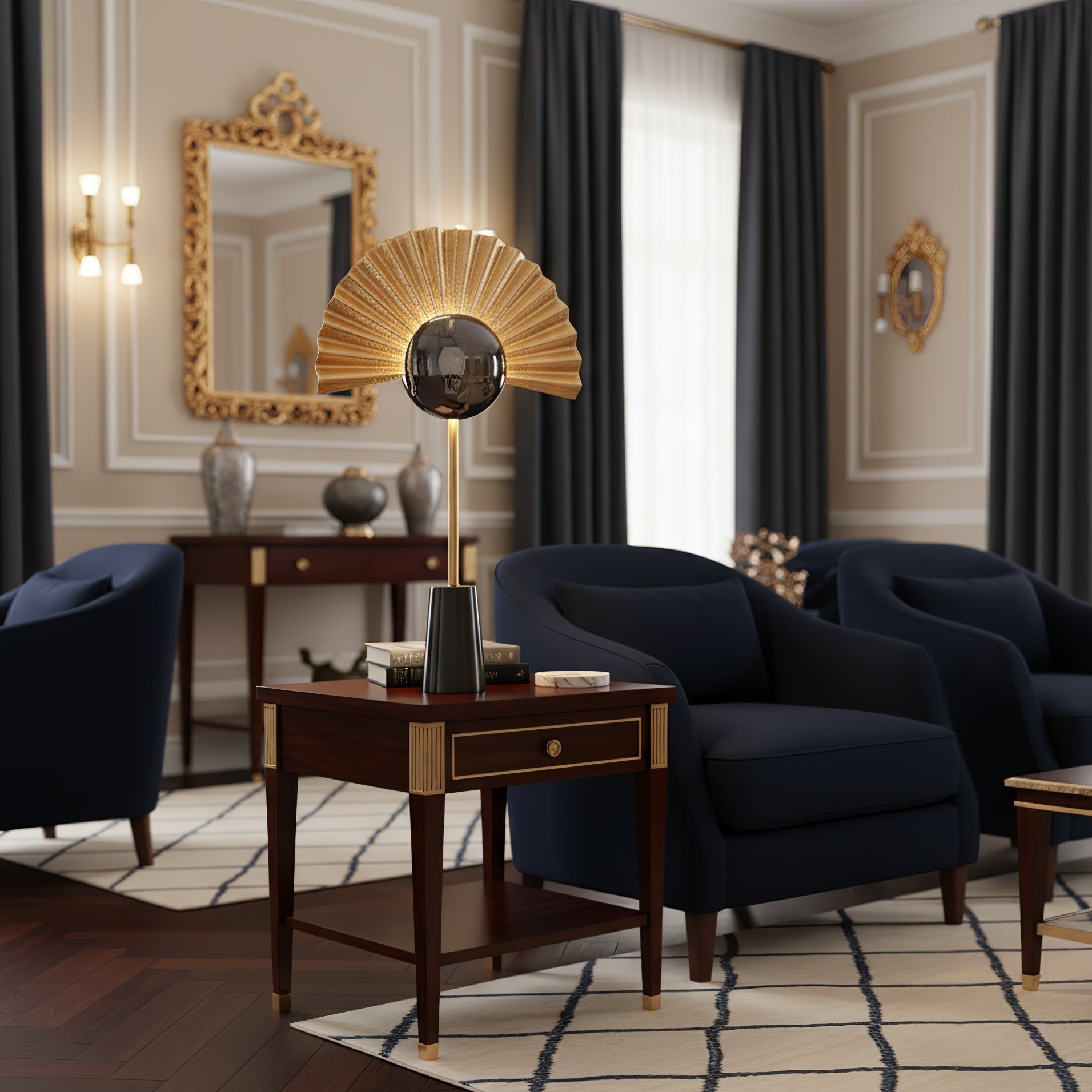 Gilded Fan Table Lamp