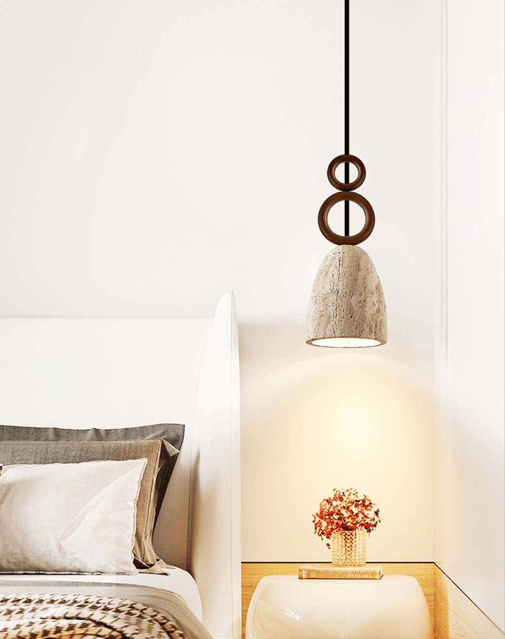 Stone Bell Rings Pendant Light