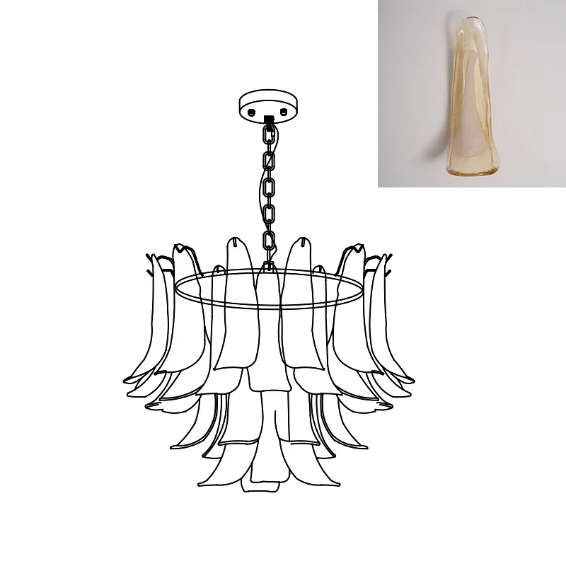 Murano Glass Leaf Chandelier - Vakkerlight