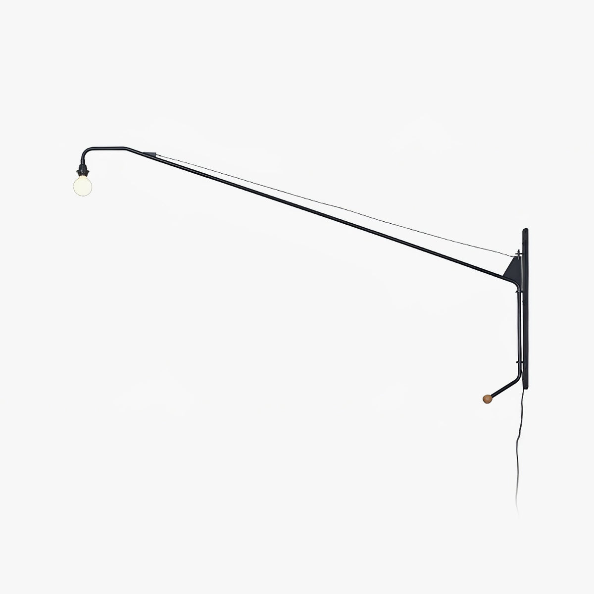 Black Long Arm Swing Arm Wall Lamp - Vakkerlight