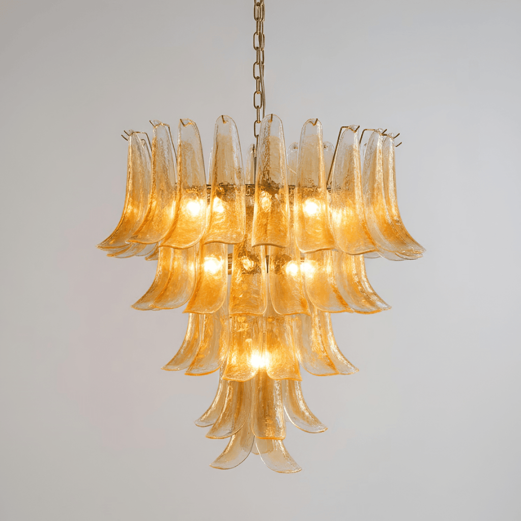 Amber Murano Glass Petals Chandelier