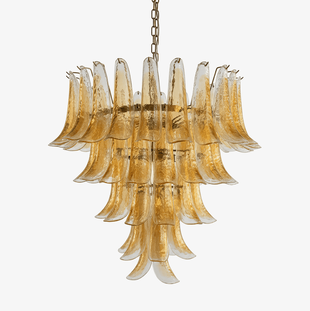 Amber Murano Glass Petals Chandelier
