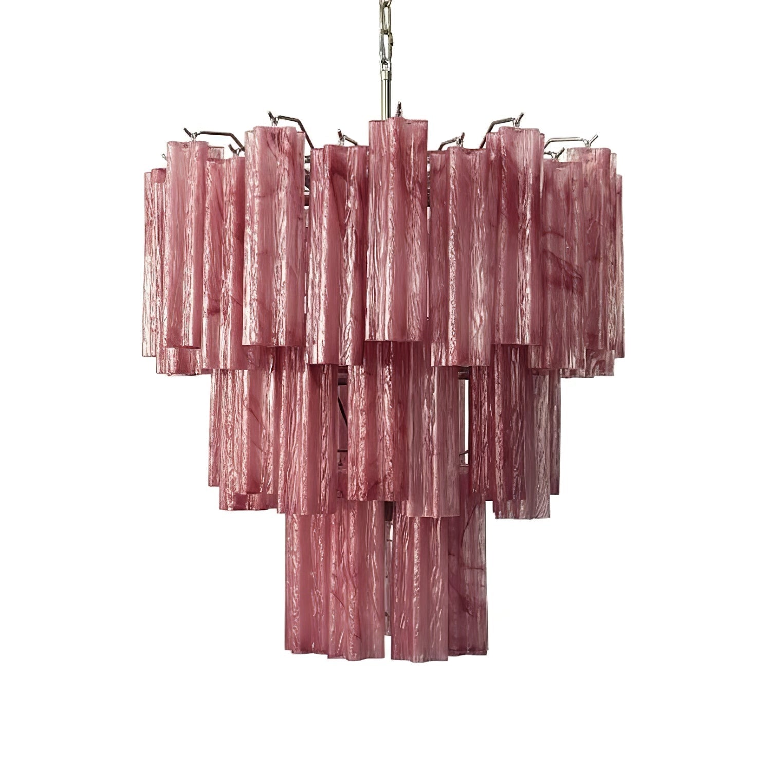 Pink Glass Tubes Chandelier - Vakkerlight