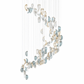Aqua Ripple Glass Art Customize Chandelier - Vakkerlight
